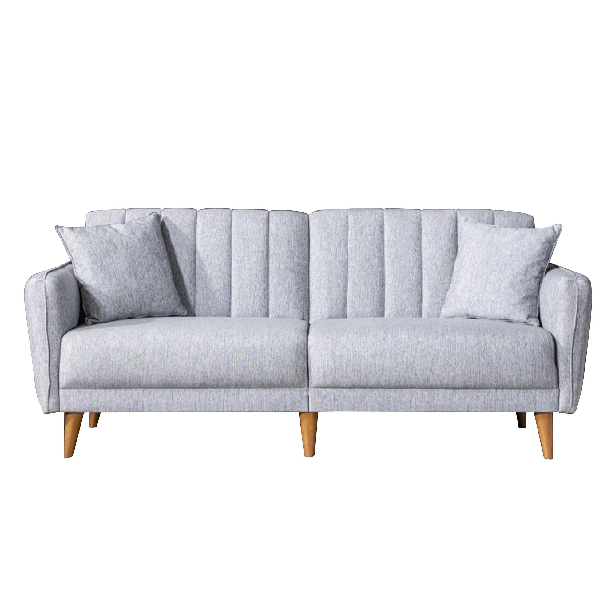 Aqua - Grey 3-Seater Sofa Bed | Large Pull-Out Couch for Guests