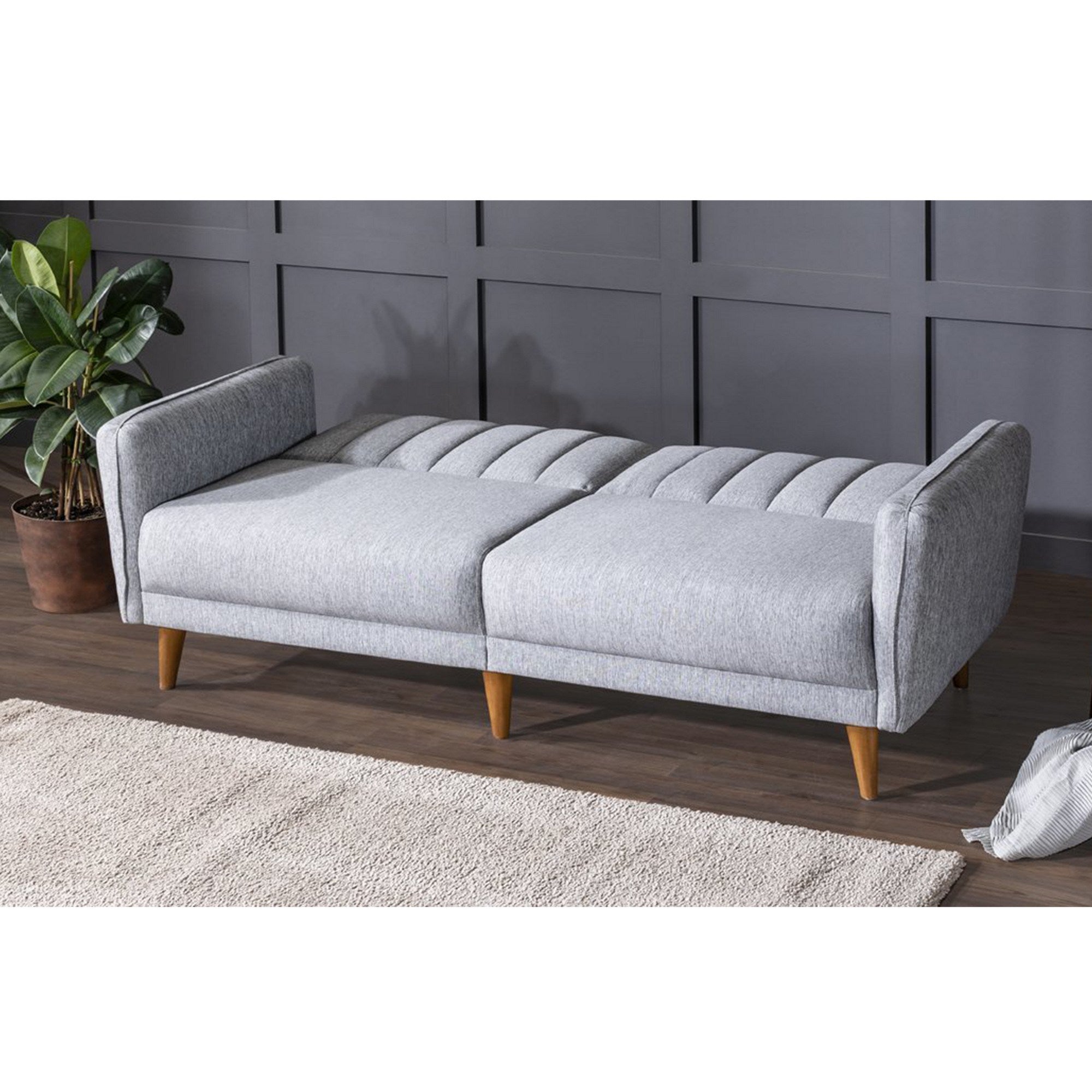 Aqua - Grey 3-Seater Sofa Bed | Large Pull-Out Couch for Guests