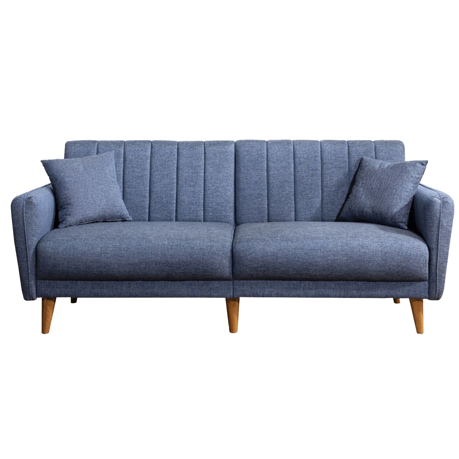 Aqua - Dark Blue 3-Seater Sofa Bed | Large Pull-Out Couch for Guests