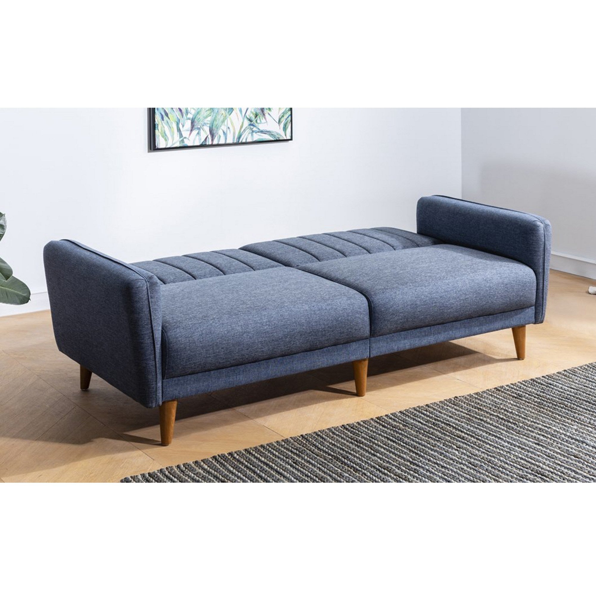 Aqua - Dark Blue 3-Seater Sofa Bed | Large Pull-Out Couch for Guests