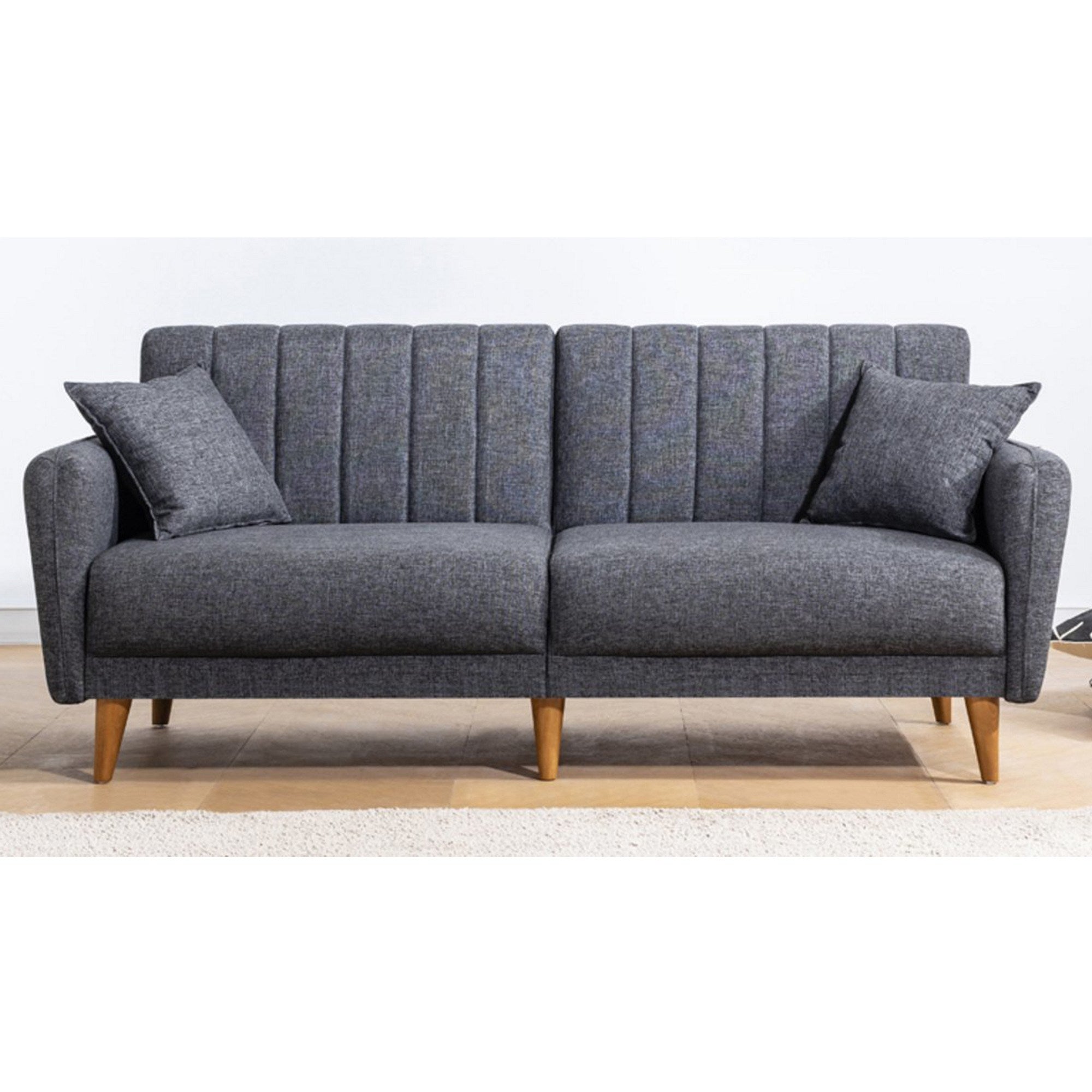Aqua - Dark Grey 3-Seater Sofa Bed | Large Pull-Out Couch for Guests