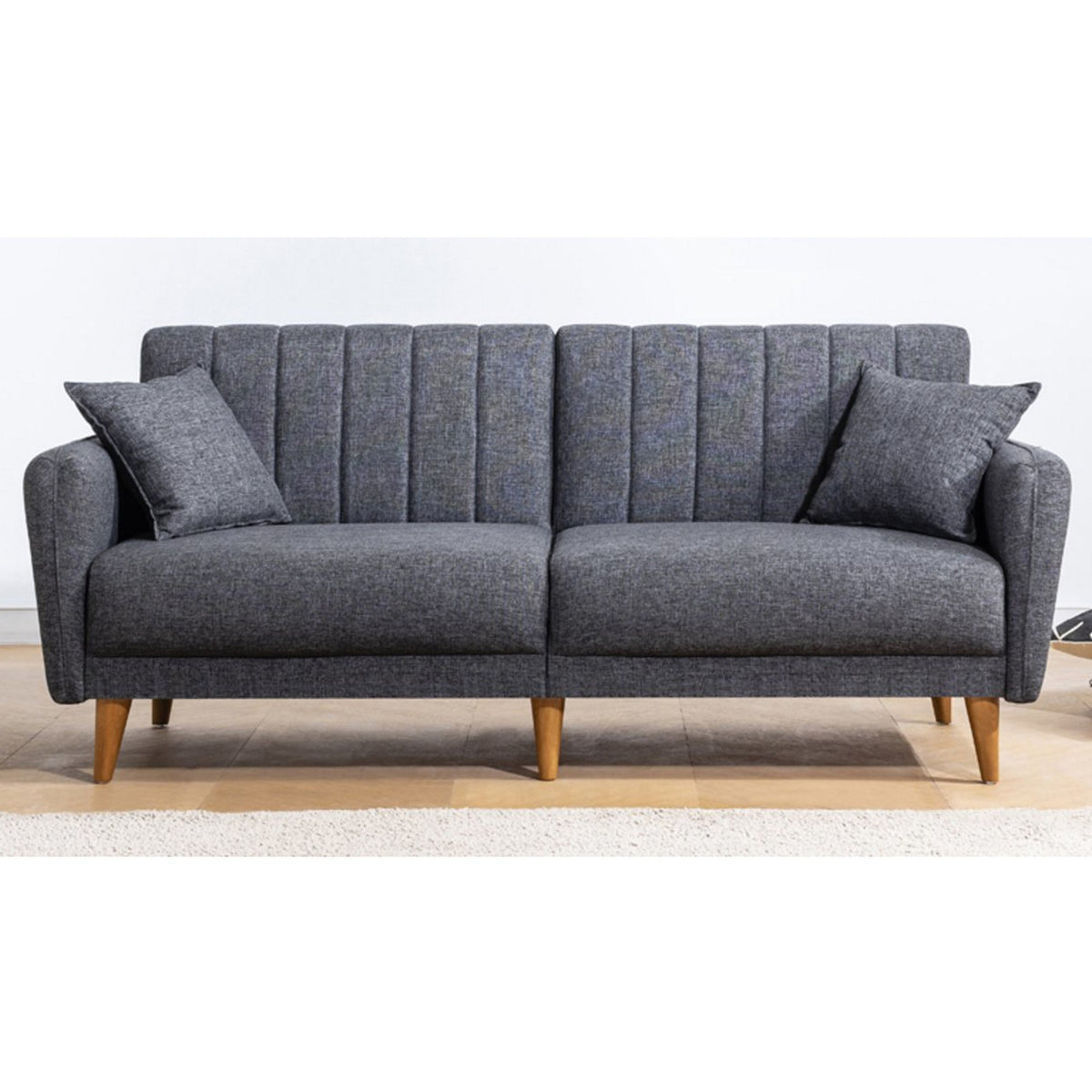 Aqua Dark Grey 3Seater Sofa Bed Large PullOut Couch for Guests