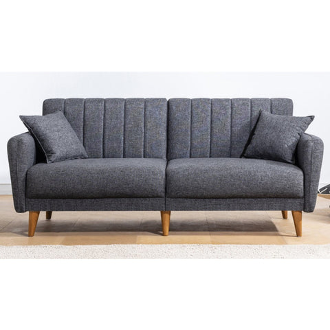 Aqua - Dark Grey 3-Seater Sofa Bed | Large Pull-Out Couch for Guests
