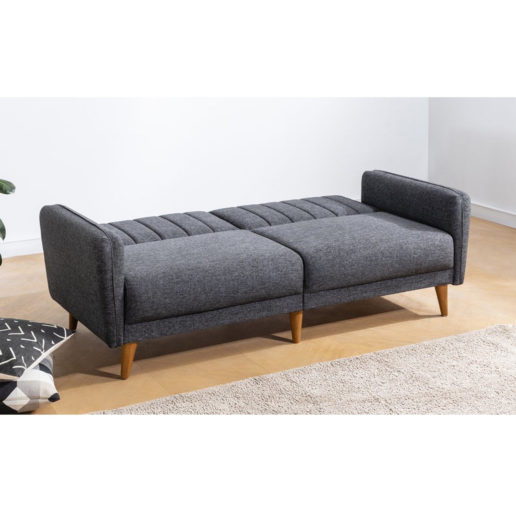 Aqua - Dark Grey 3-Seater Sofa Bed | Large Pull-Out Couch for Guests