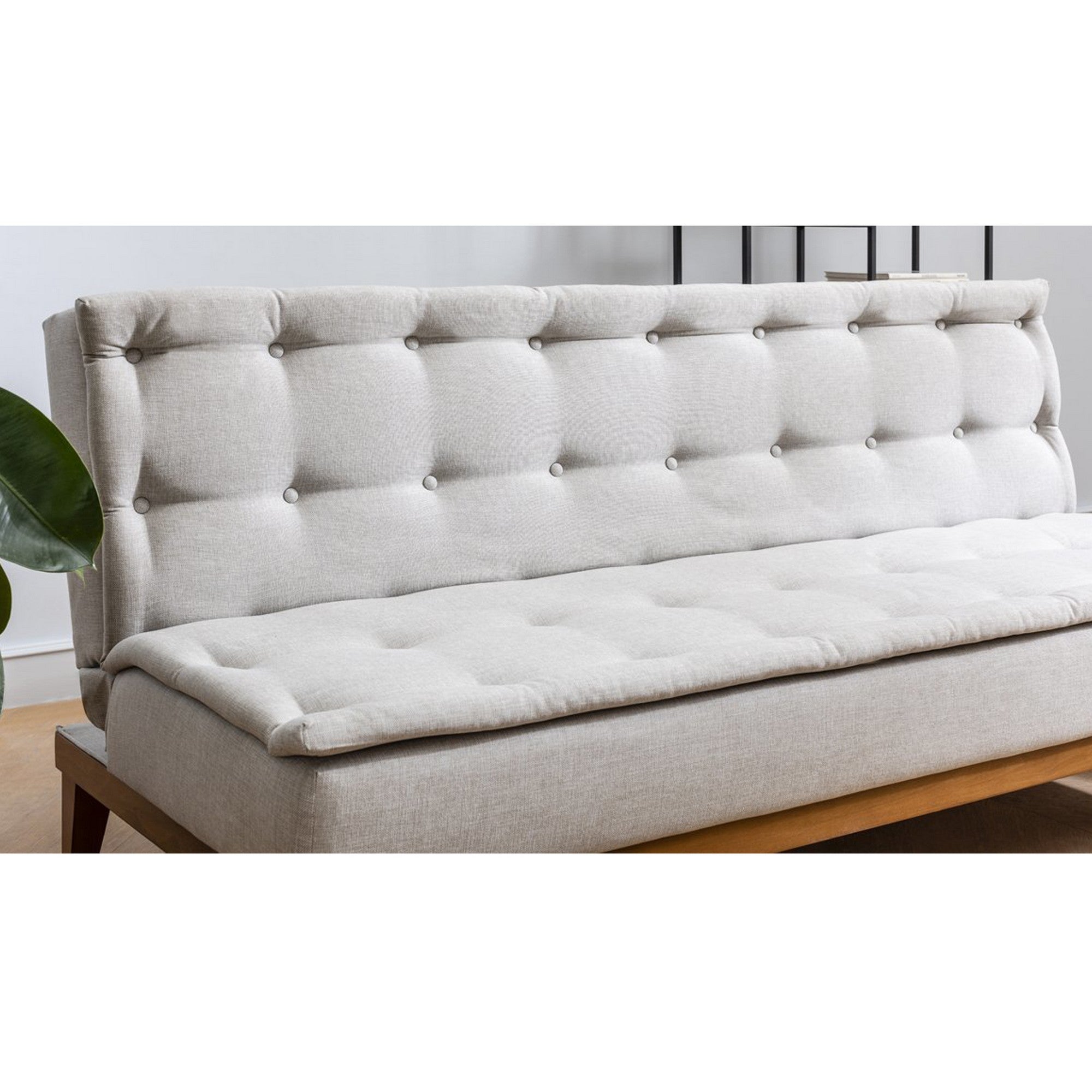 Fuoco - Cream 3-Seater Sofa Bed - | Large Pull-Out Couch for Guests