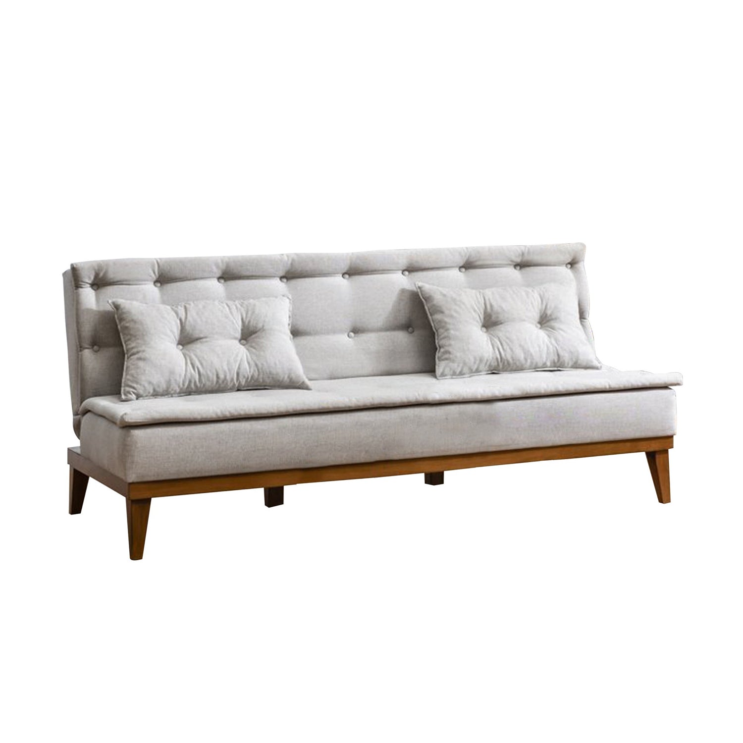 Fuoco - Cream 3-Seater Sofa Bed - | Large Pull-Out Couch for Guests