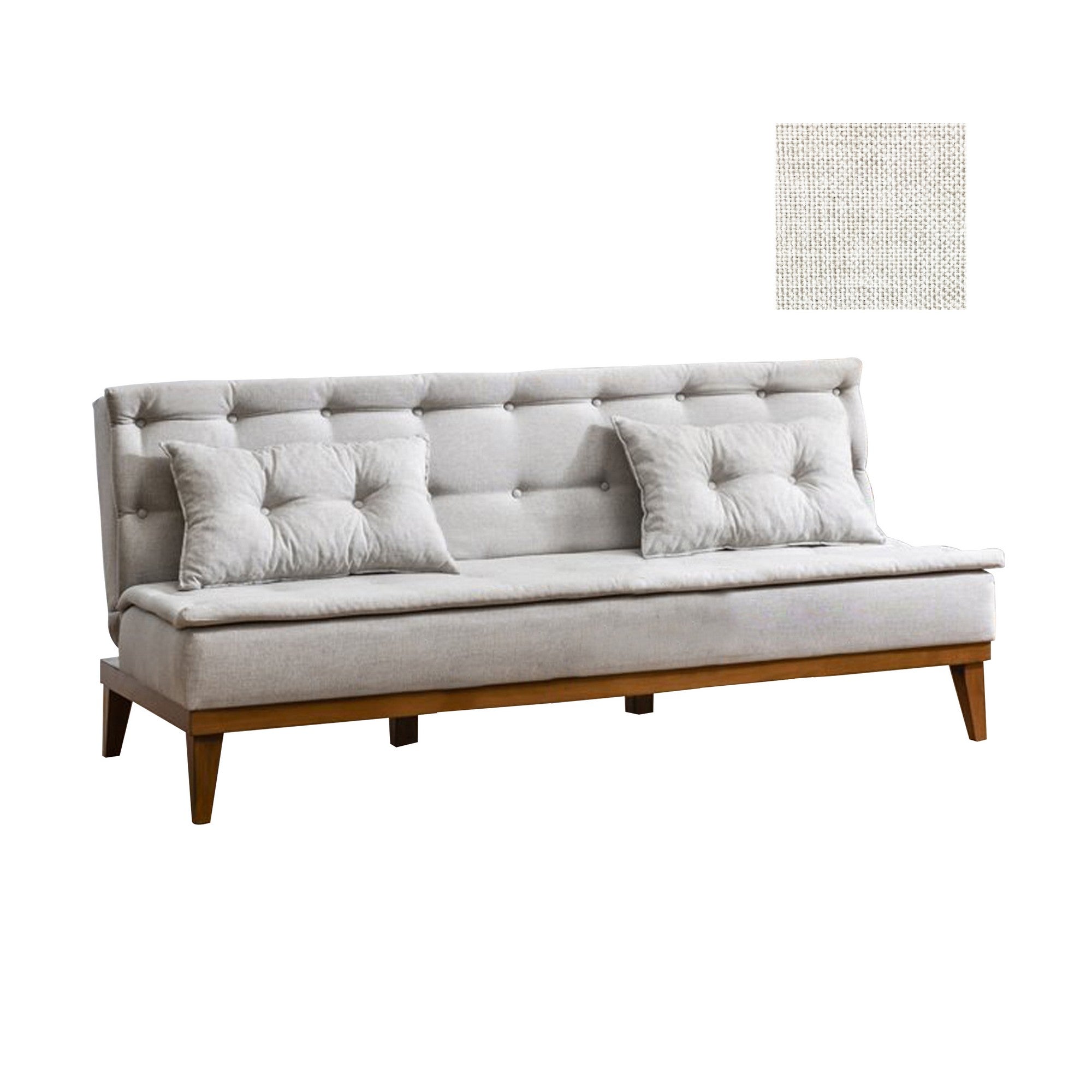 Fuoco - Cream 3-Seater Sofa Bed - | Large Pull-Out Couch for Guests