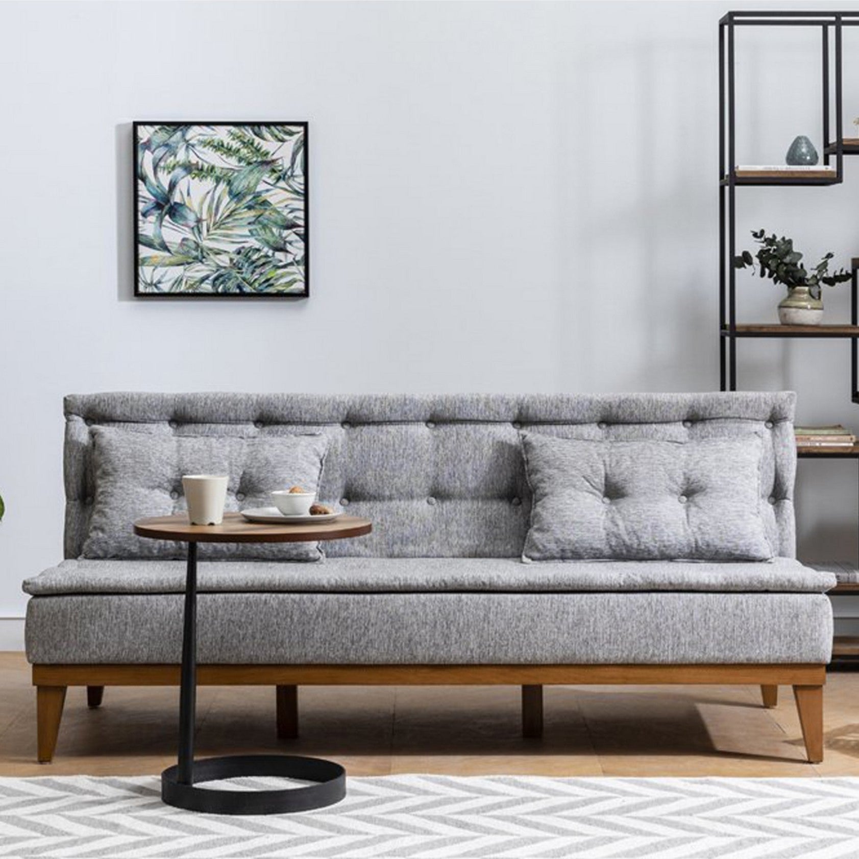 Fuoco - Grey 3-Seater Sofa Bed | Large Pull-Out Couch for Guests