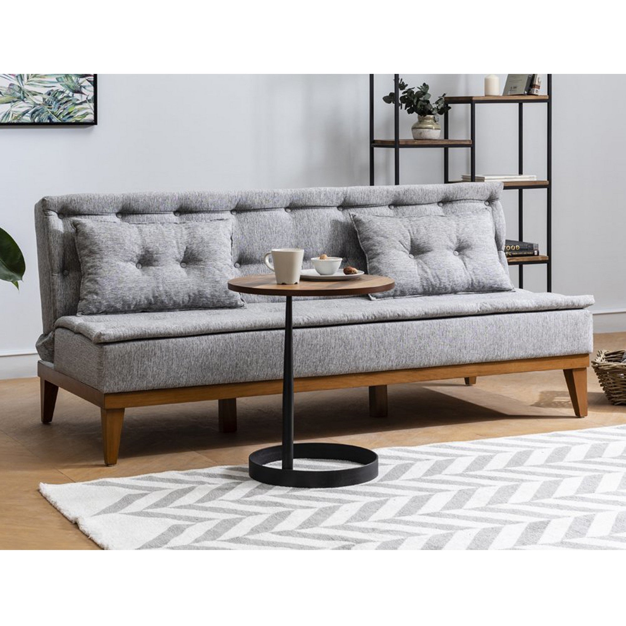 Fuoco - Grey 3-Seater Sofa Bed | Large Pull-Out Couch for Guests