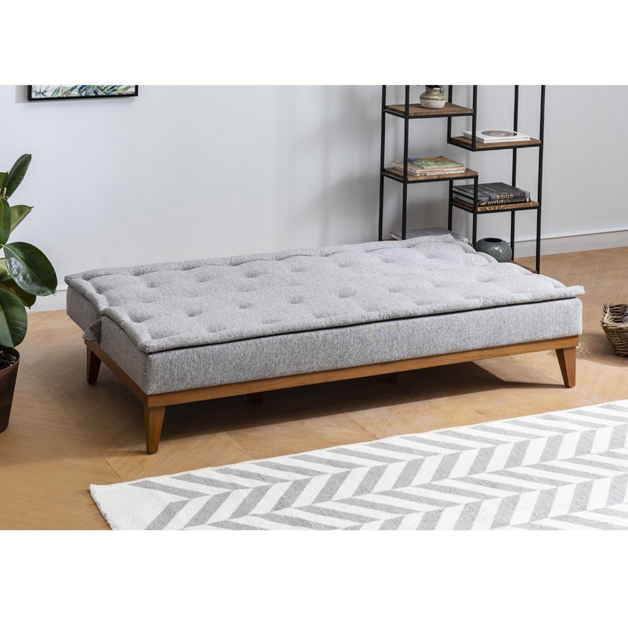 Fuoco - Grey 3-Seater Sofa Bed | Large Pull-Out Couch for Guests