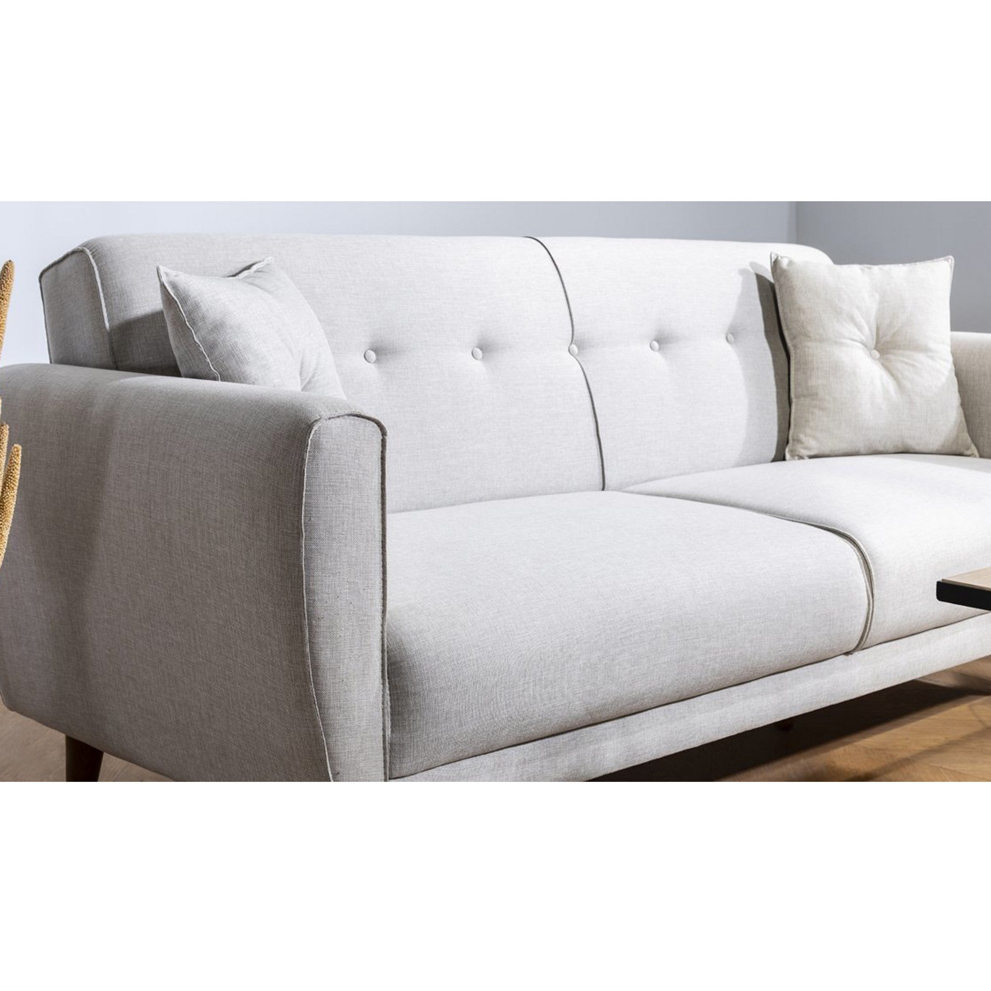 Aria - Cream 3-Seater Sofa Bed | Large Pull-Out Couch for Guests