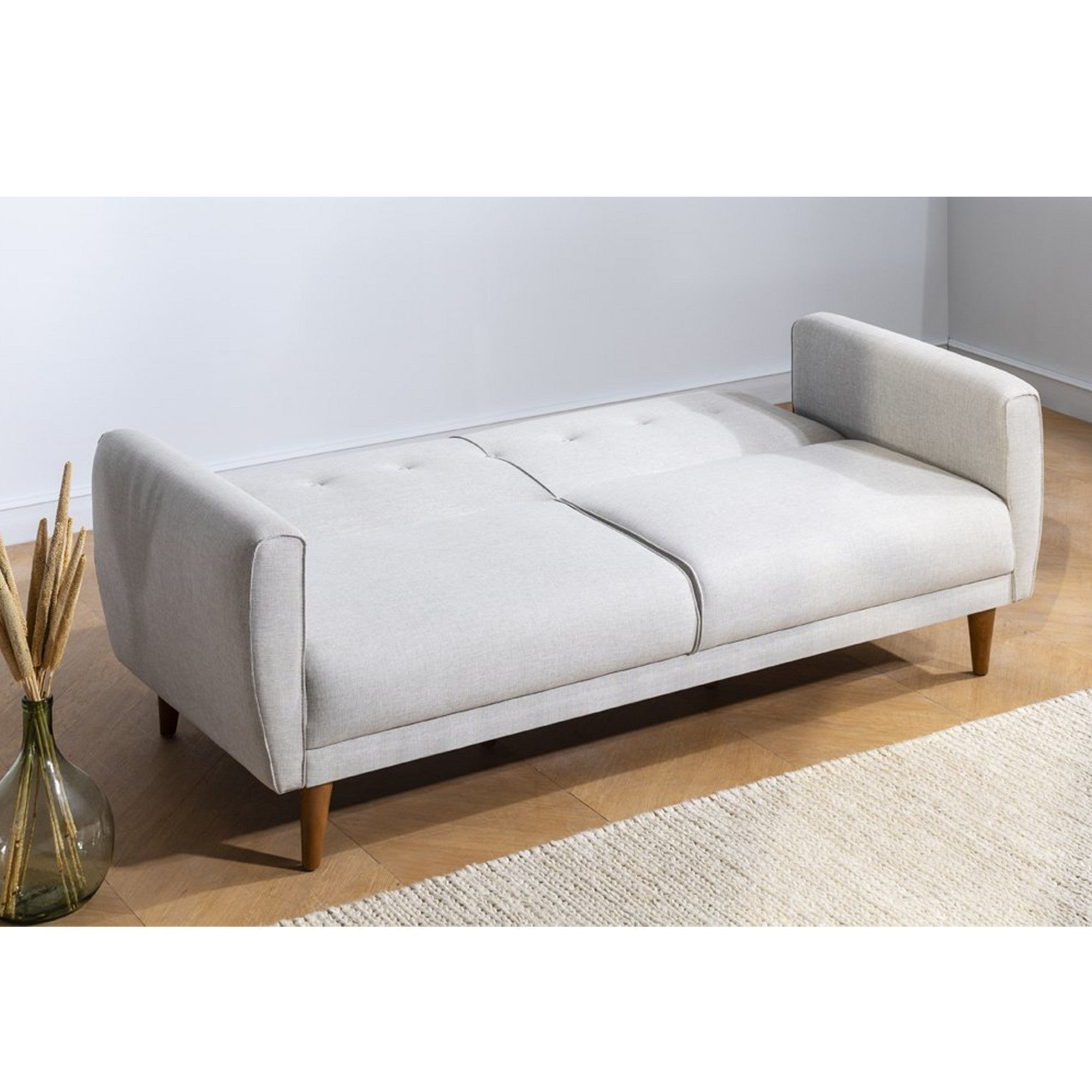 Aria - Cream 3-Seater Sofa Bed | Large Pull-Out Couch for Guests