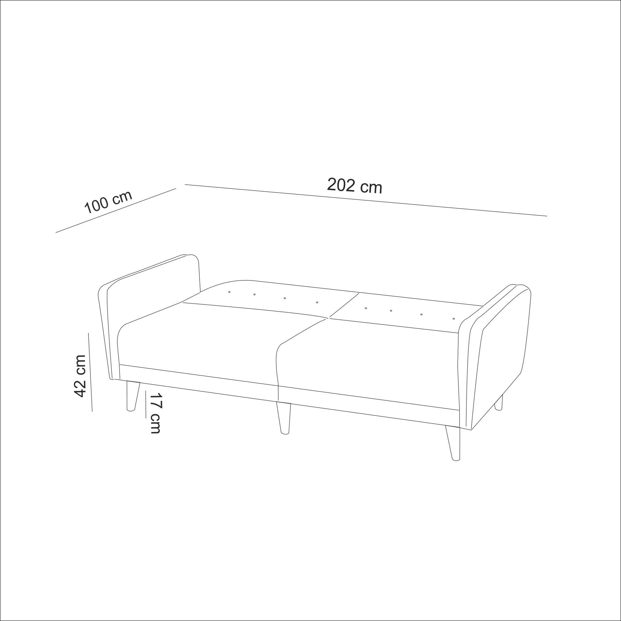 Aria - Cream 3-Seater Sofa Bed | Large Pull-Out Couch for Guests