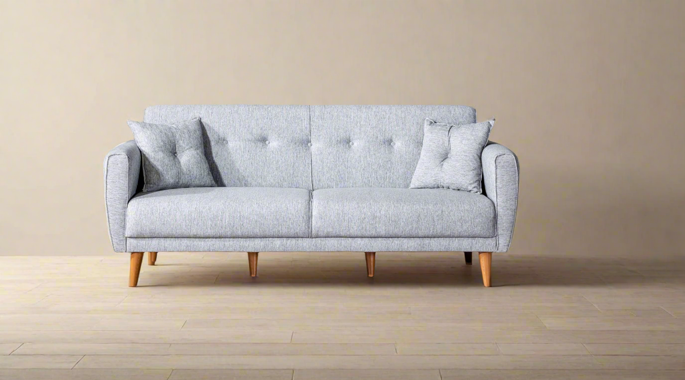 Aria - Grey 3-Seater Sofa Bed | Large Pull-Out Couch for Guests