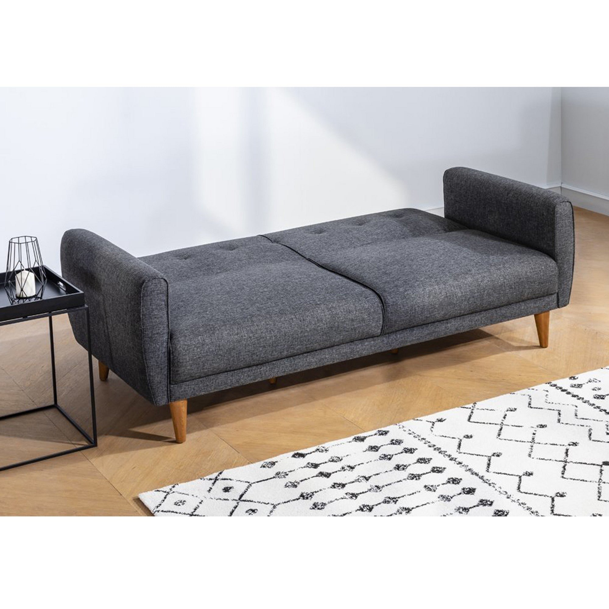 Aria - Dark Grey 3-Seater Sofa Bed | Large Pull-Out Couch for Guests