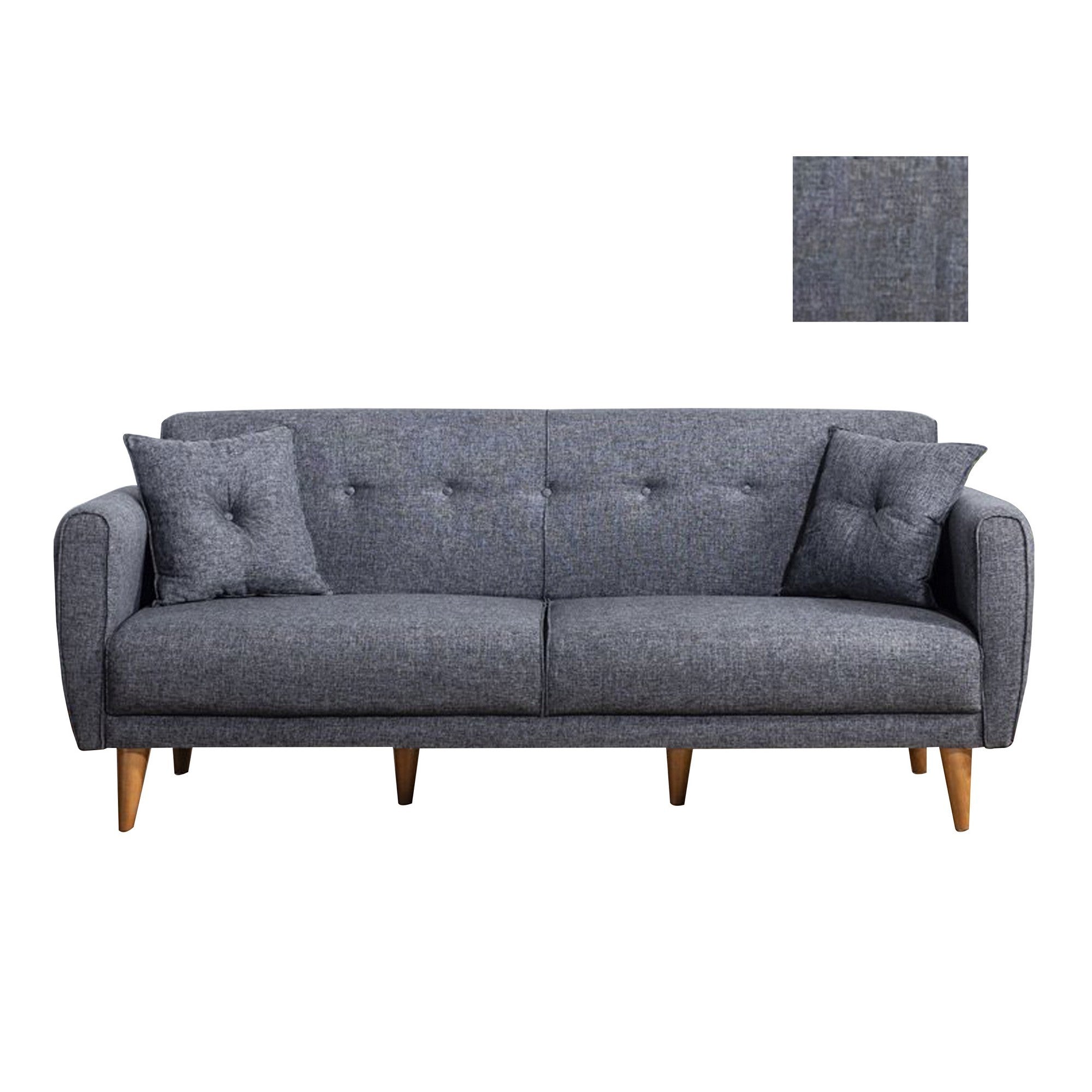 Aria - Dark Grey 3-Seater Sofa Bed | Large Pull-Out Couch for Guests