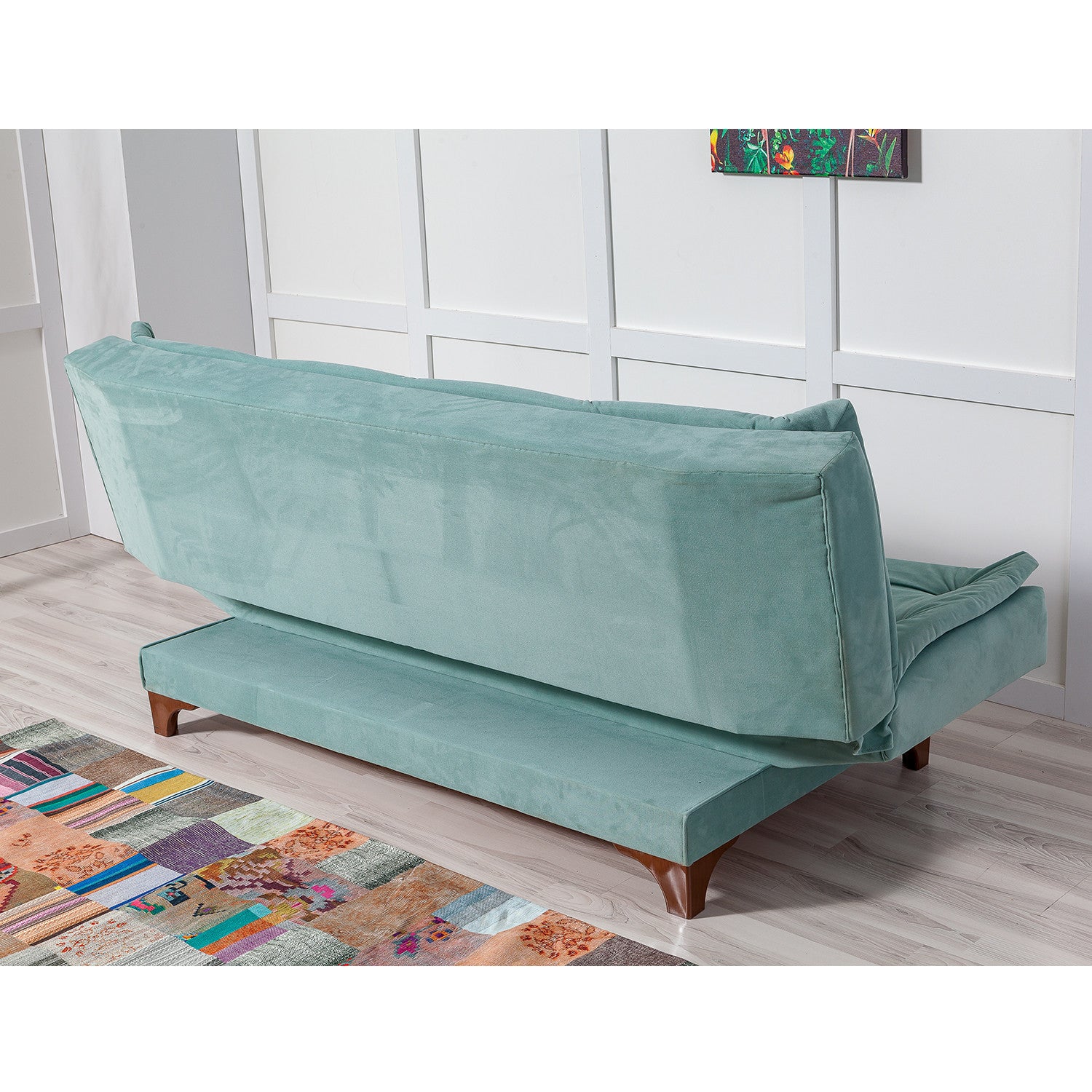 Kelebek - Sea Green 3-Seater Sofa Bed | Large Pull-Out Couch for Guests
