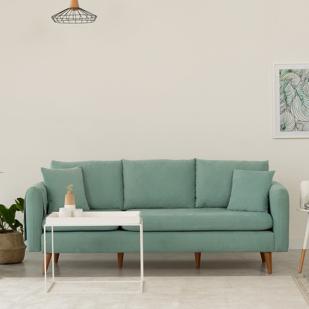 Sofia Sea Green 3 Seater Sofa Comfortable Modern sofa