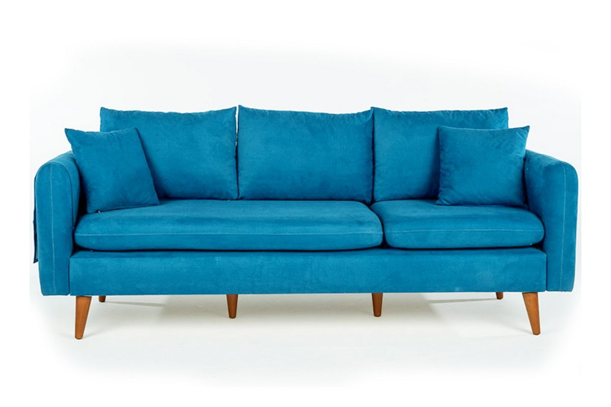 Sofia Blue 3 Seater Sofa Comfortable Modern for apartment