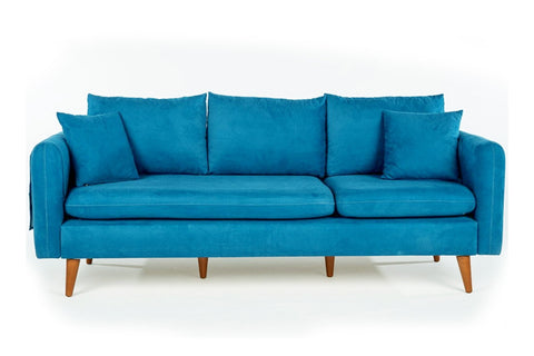 Sofia  Blue 3 Seater Sofa | Comfortable Modern for apartment