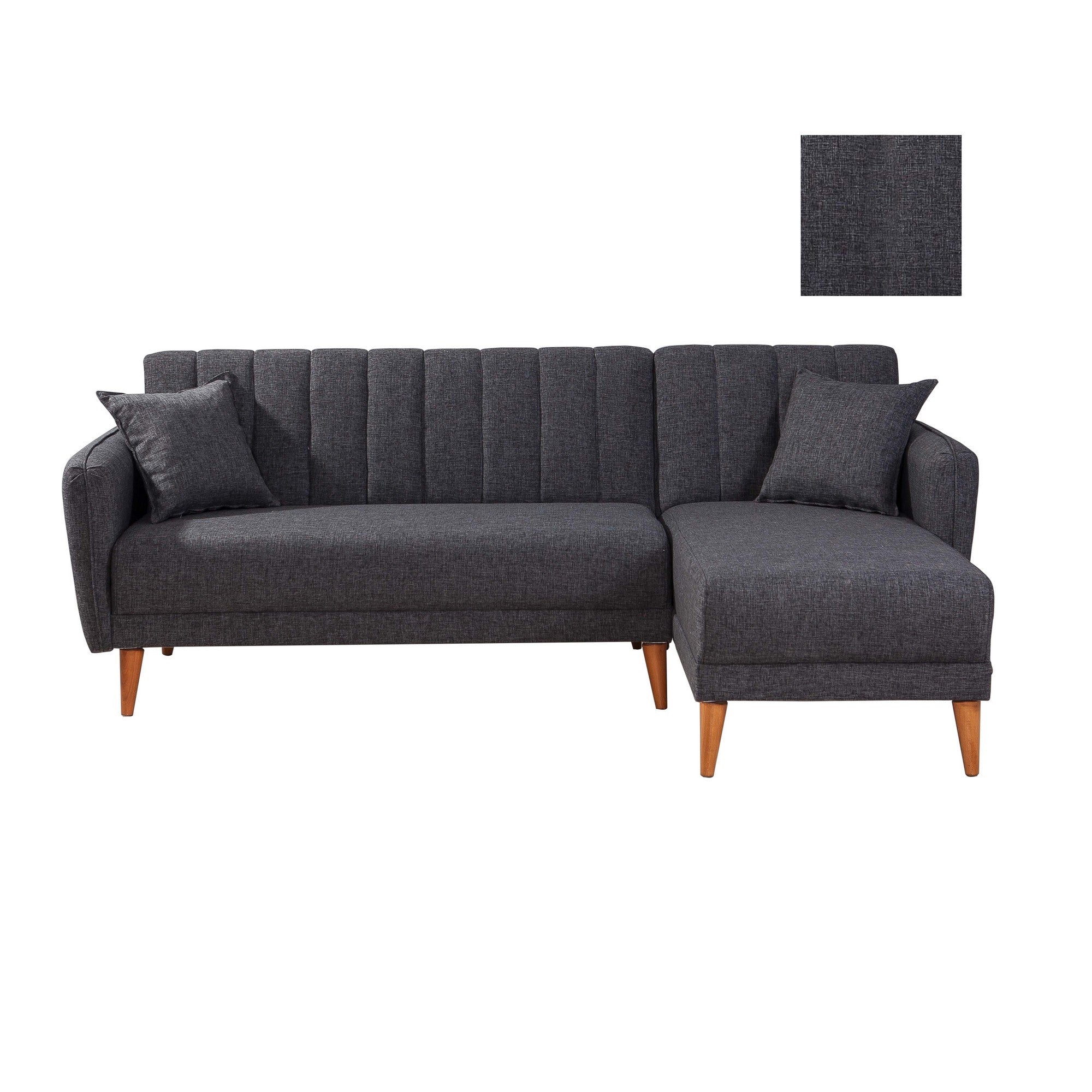 Aqua – Dark Grey L Shaped Corner Sofa Bed | Modular Sectional