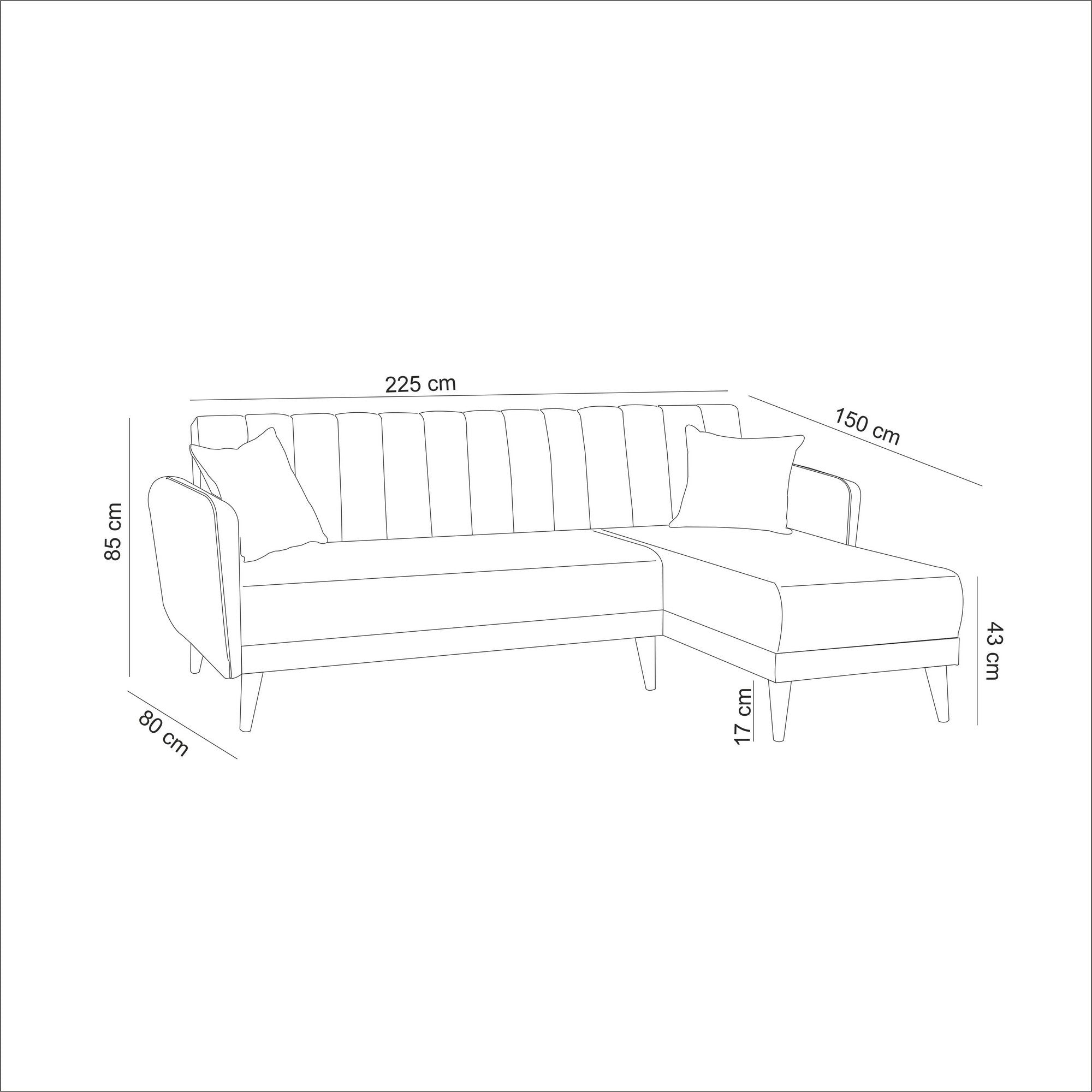 Aqua – Dark Grey L Shaped Corner Sofa Bed | Modular Sectional
