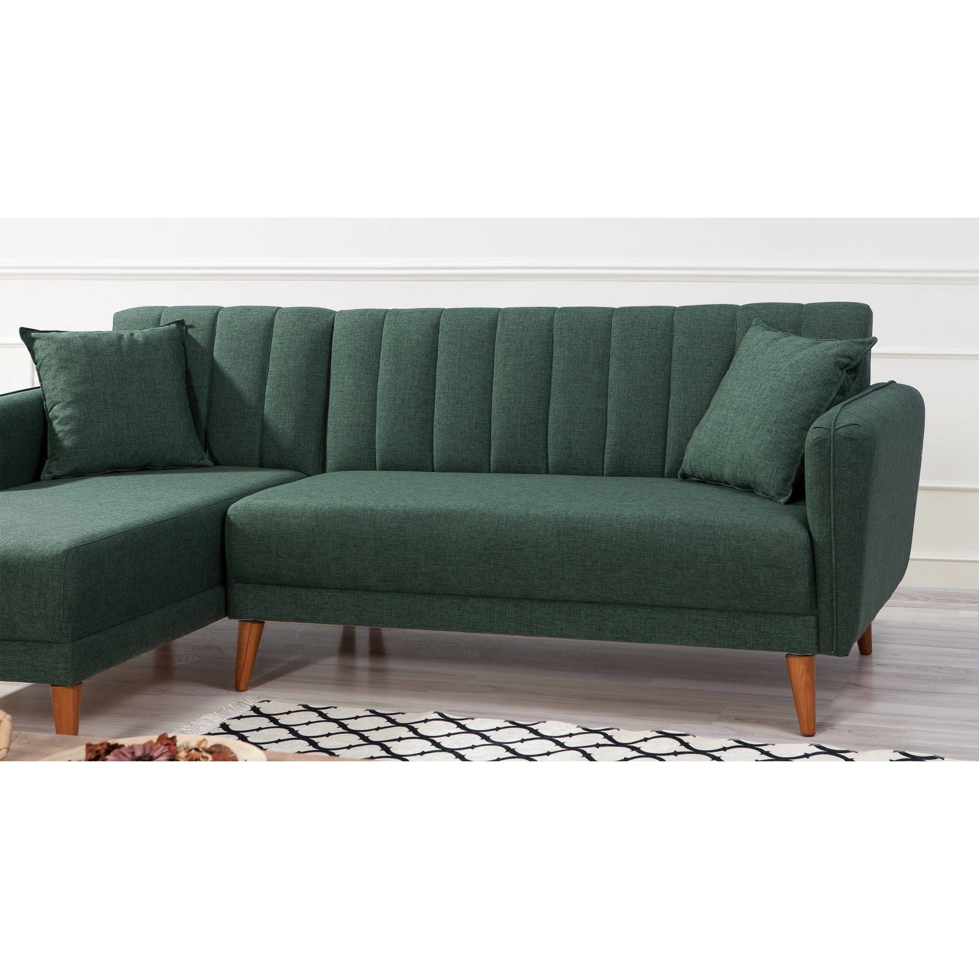 Aqua – Dark Green L Shaped Corner Sofa Bed | Modular Sectional