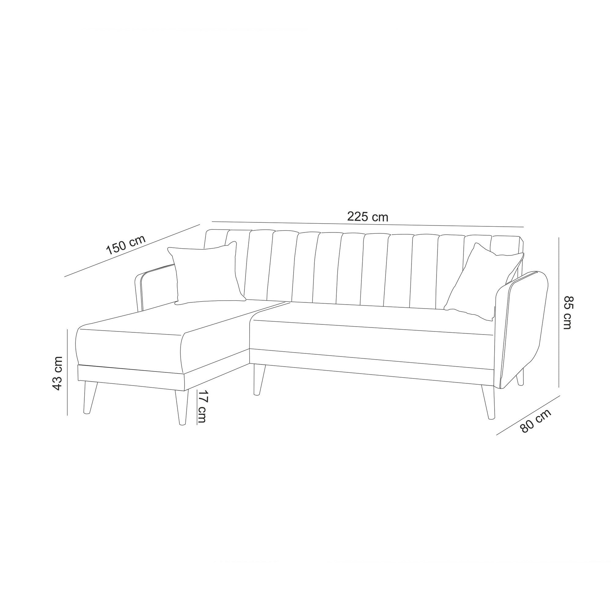 Aqua – Dark Green L Shaped Corner Sofa Bed | Modular Sectional