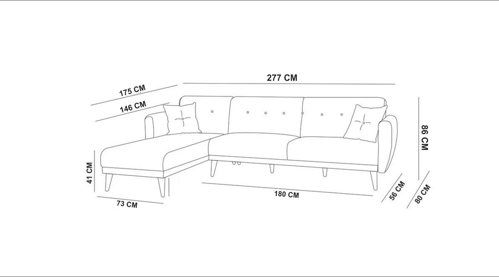 Aria – Grey L Shaped Corner Sofa Bed | Modular Sectional