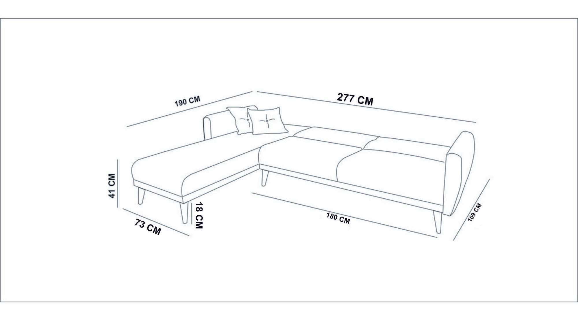 Aria – Grey L Shaped Corner Sofa Bed | Modular Sectional