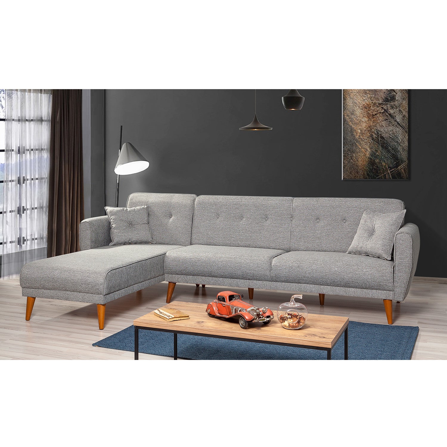 Aria – Grey L Shaped Corner Sofa Bed | Modular Sectional