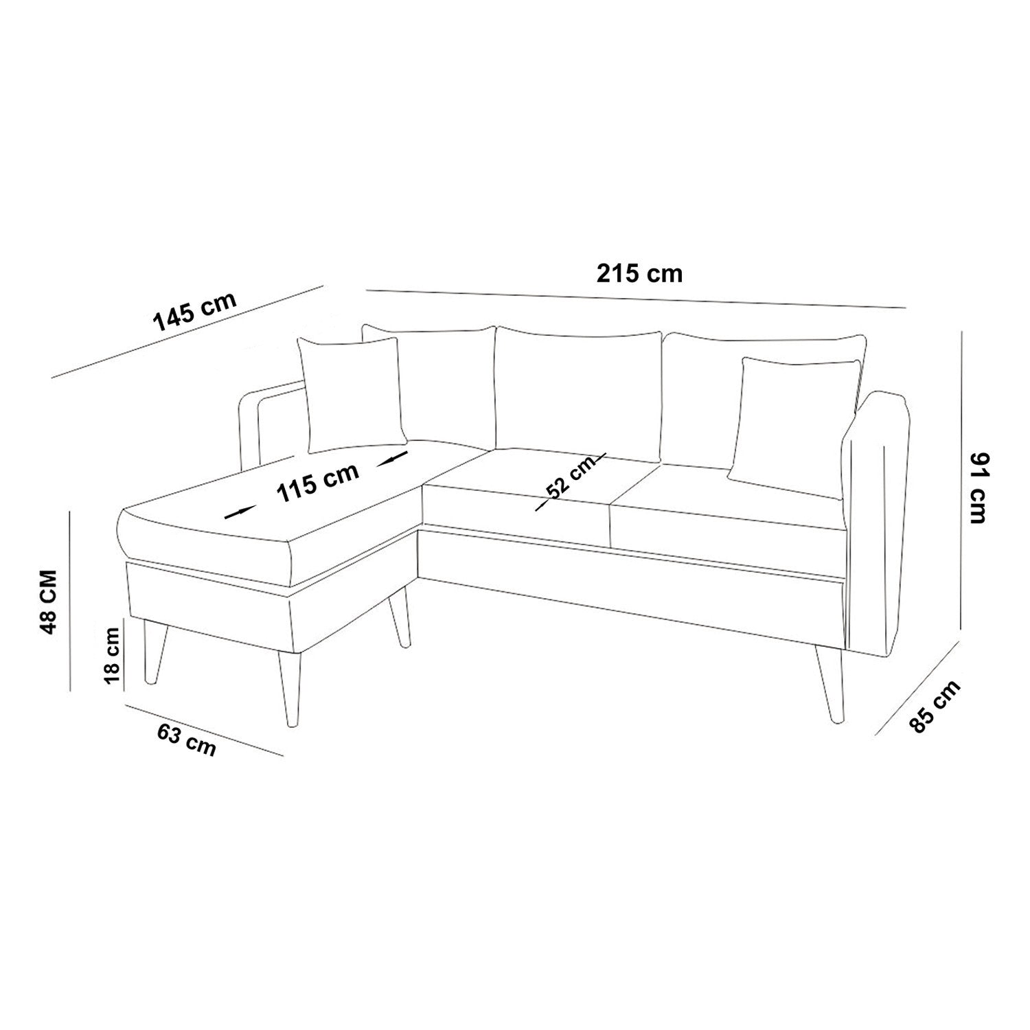 Sofia – Rock L Shape Corner Sofa | Designer Sectional for Living Room