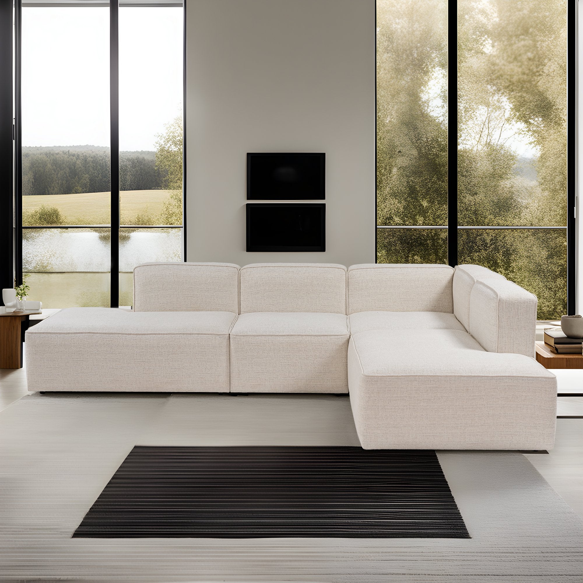 More – White L Shape Corner Sofa | Designer Sectional for Living Room