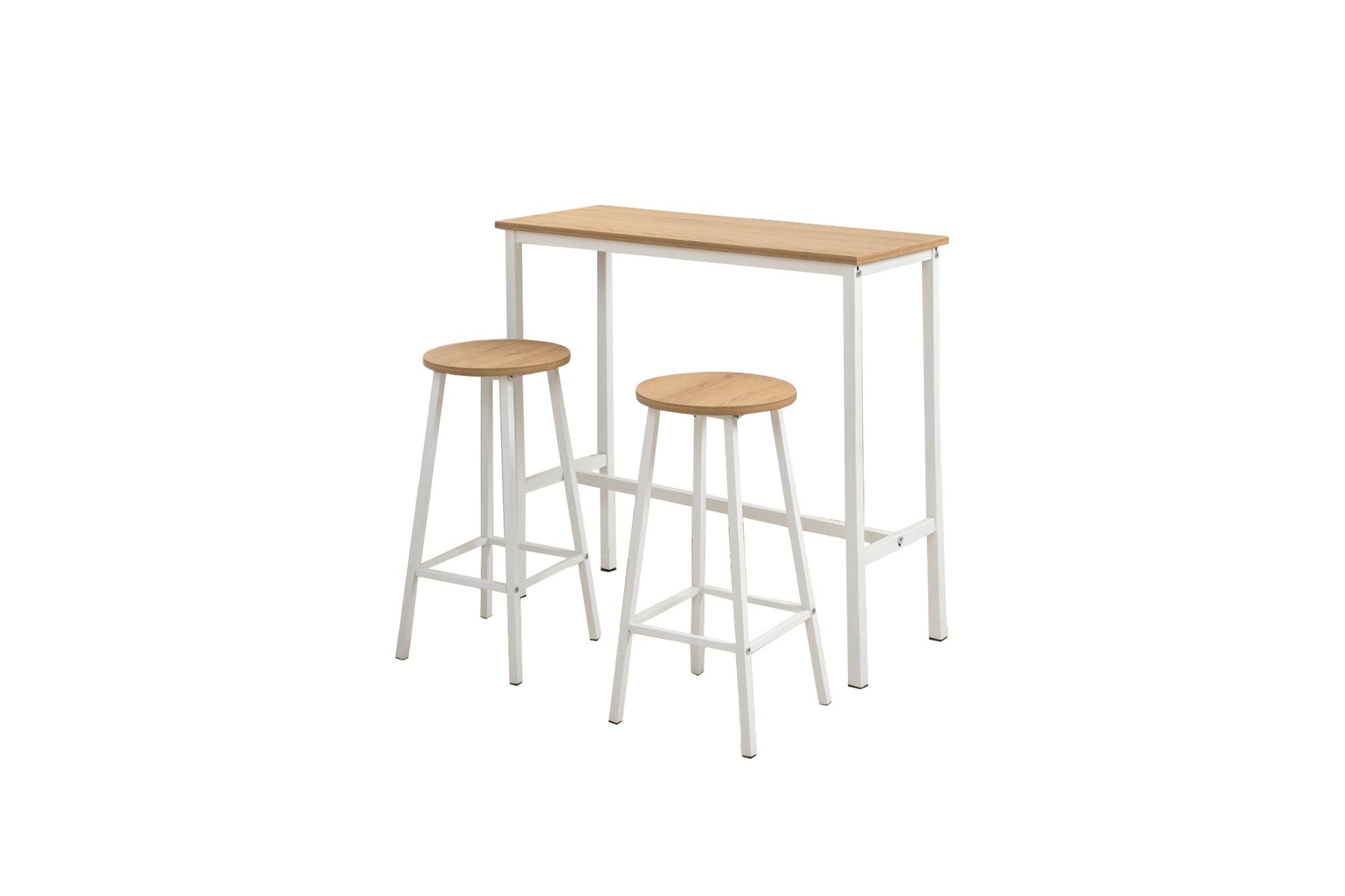 Set of 3 Mola Set 100 Bar Table and 2 Stools Set in White – product image 4