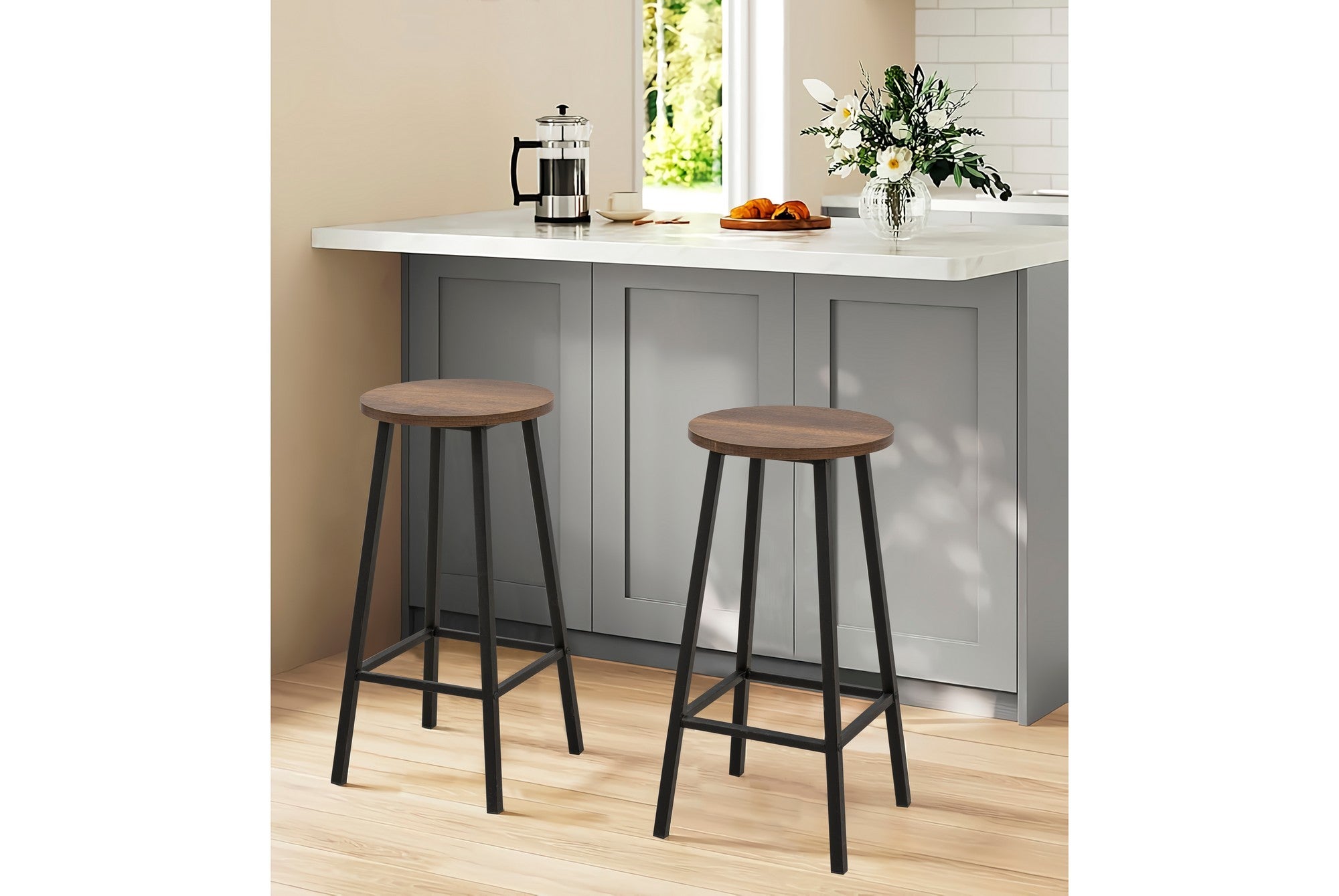 Set of 3 Mola Set 100 Bar Table and 2 Stools Set in Black – product image 3