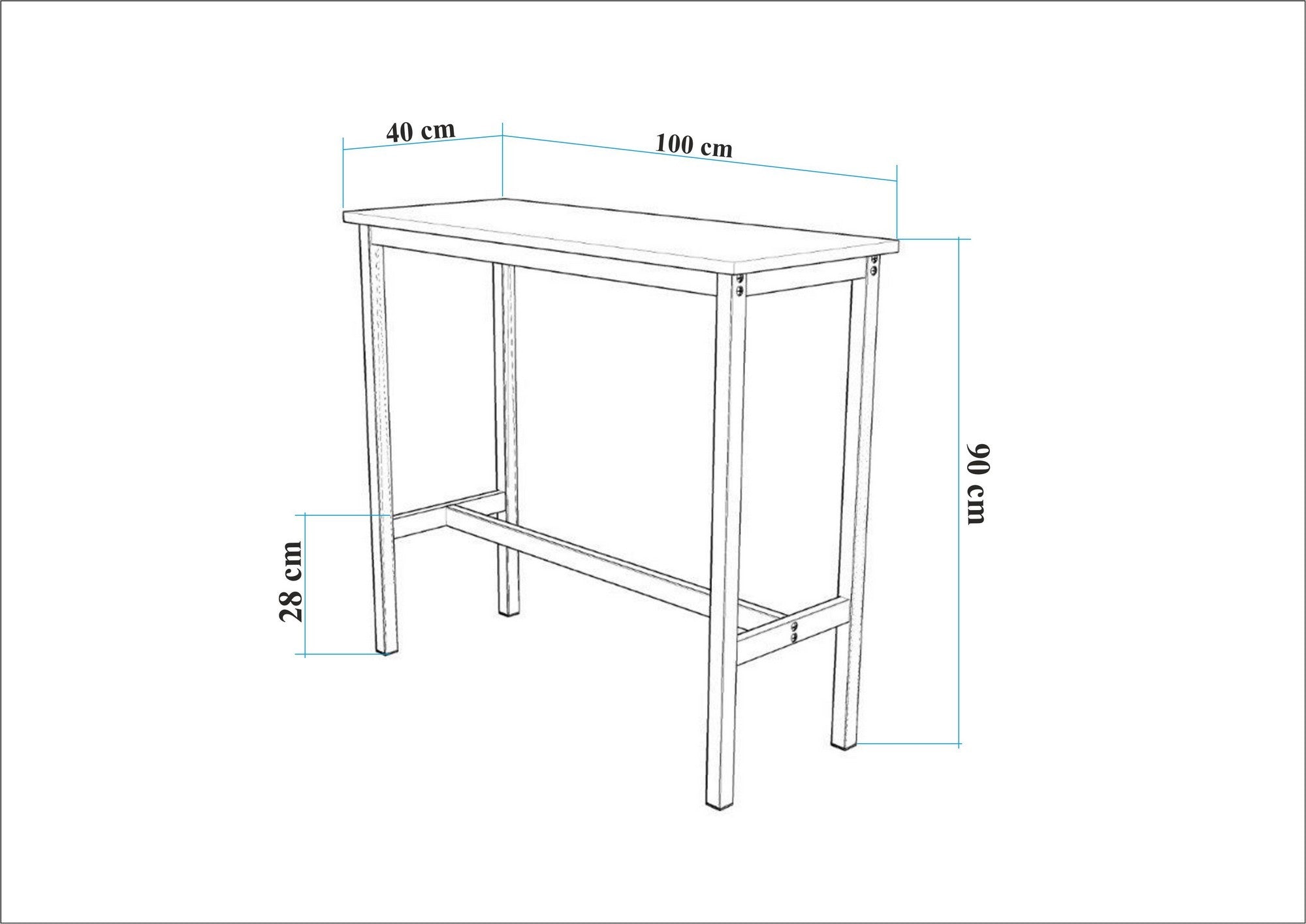 Set of 3 Mola Set 100 Bar Table and 2 Stools Set in Black – product image 8