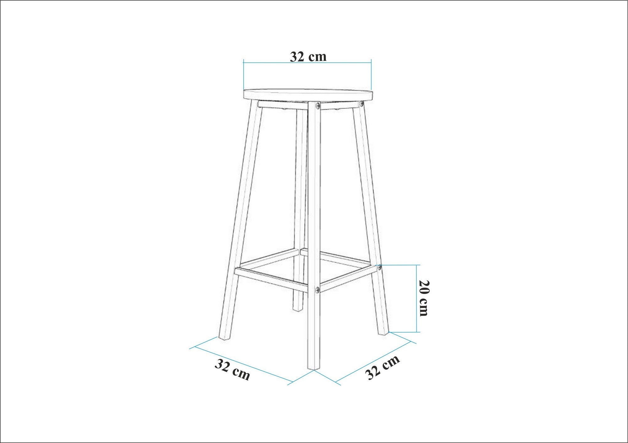 Set of 3 Mola Set 100 Bar Table and 2 Stools Set in Black – product image 9