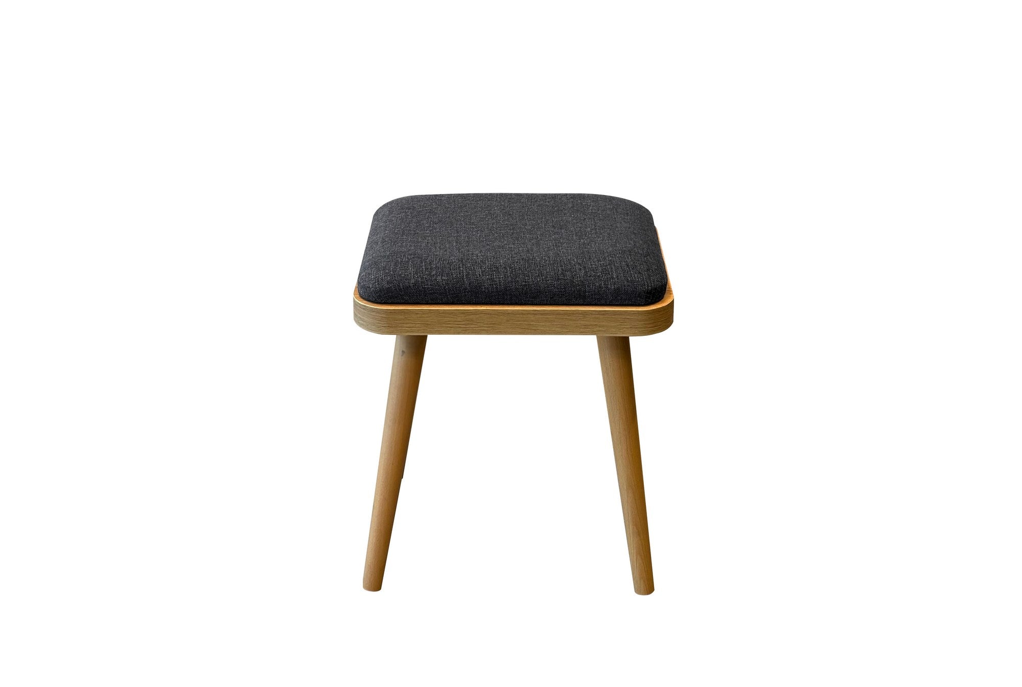 Set of 2 Vina Mini 1053 Linen Stools in Oak and Anthracite