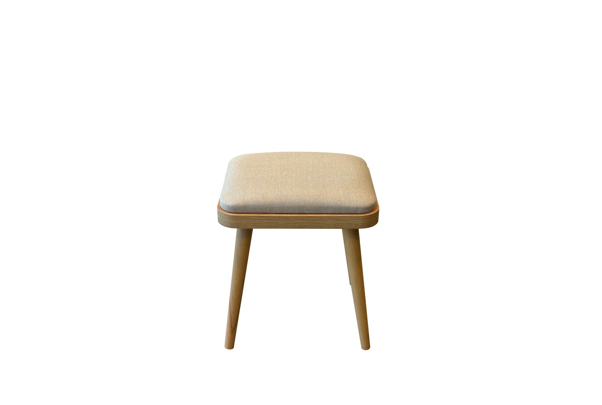 Set of 2 Vina Mini 1005 Linen Stools in Oak and Cream – product image 2