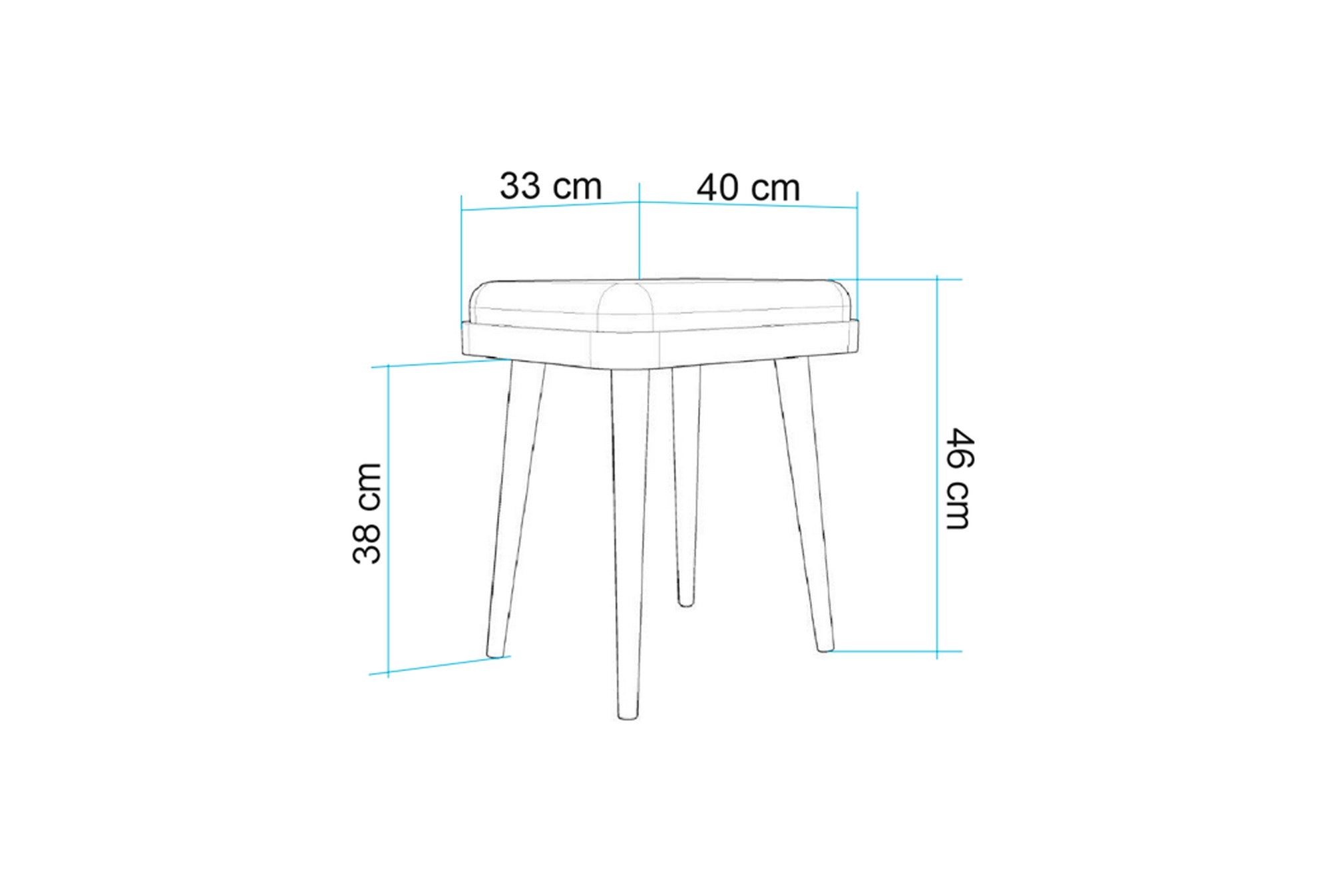 Set of 2 Vina Mini 1005 Linen Stools in Oak and Cream – product image 3