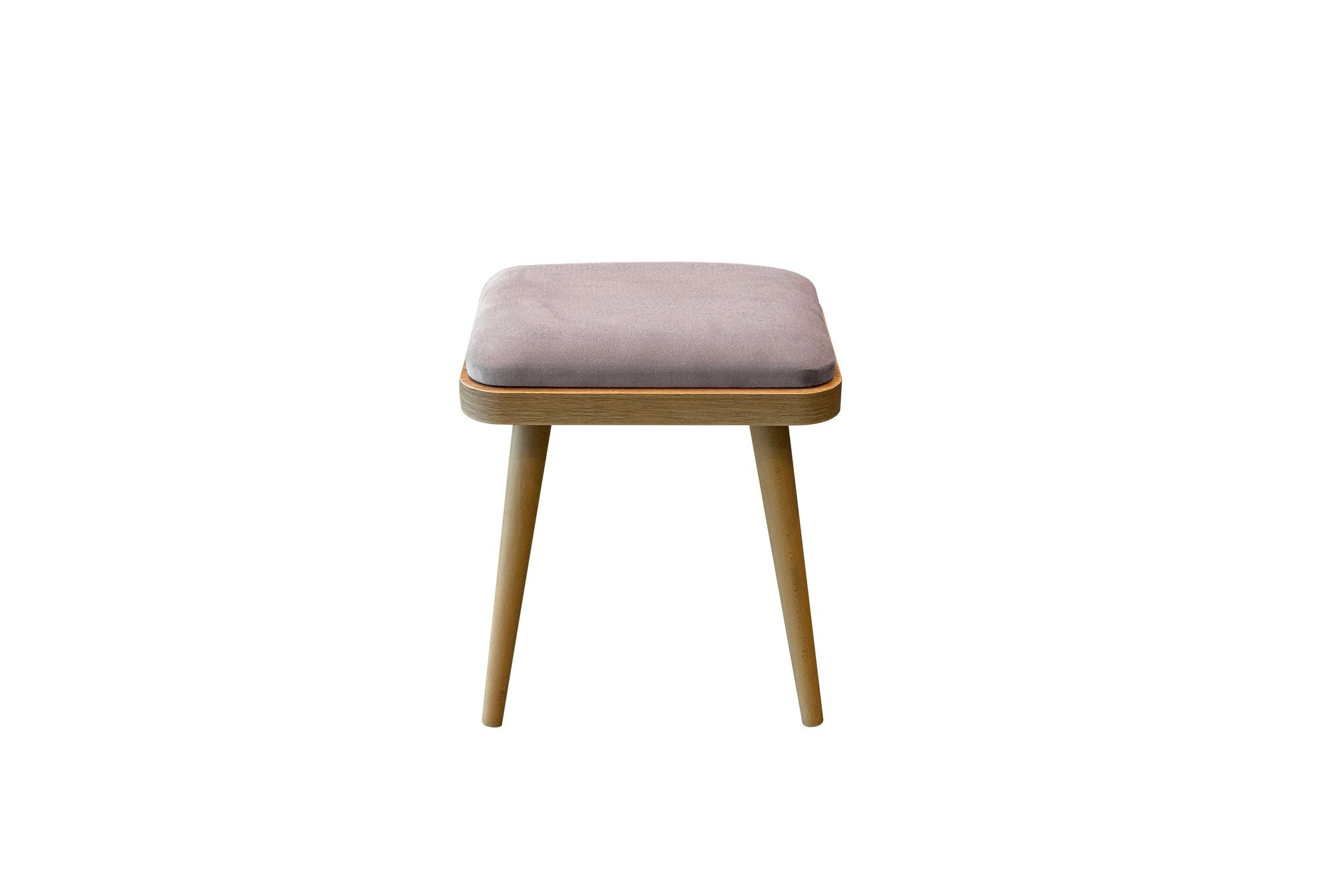 Set of 2 Vina Mini 0701 Linen Stools in Oak and Grey