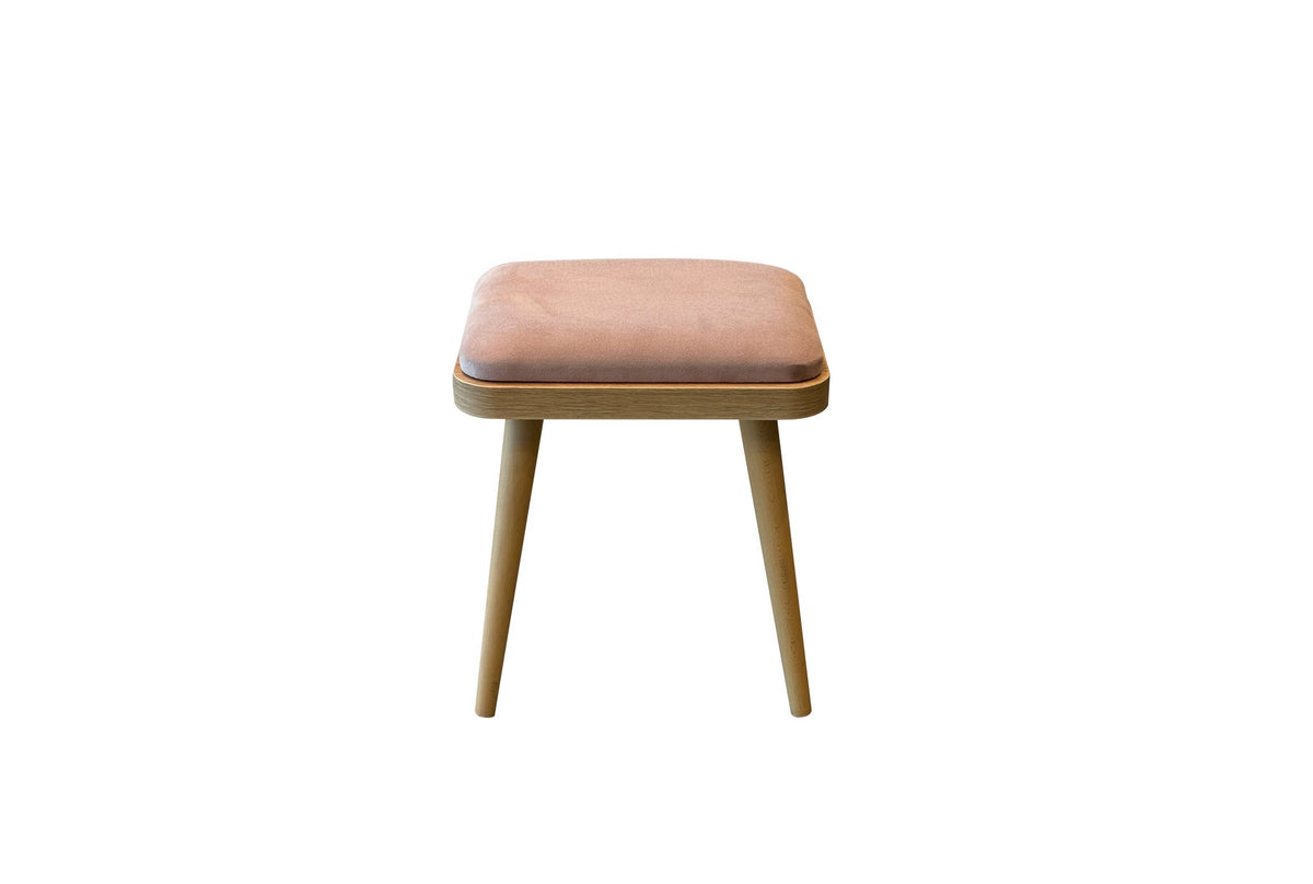 Set of 2 Vina Mini 0900 Linen Stools in Oak and Stone – product image 1