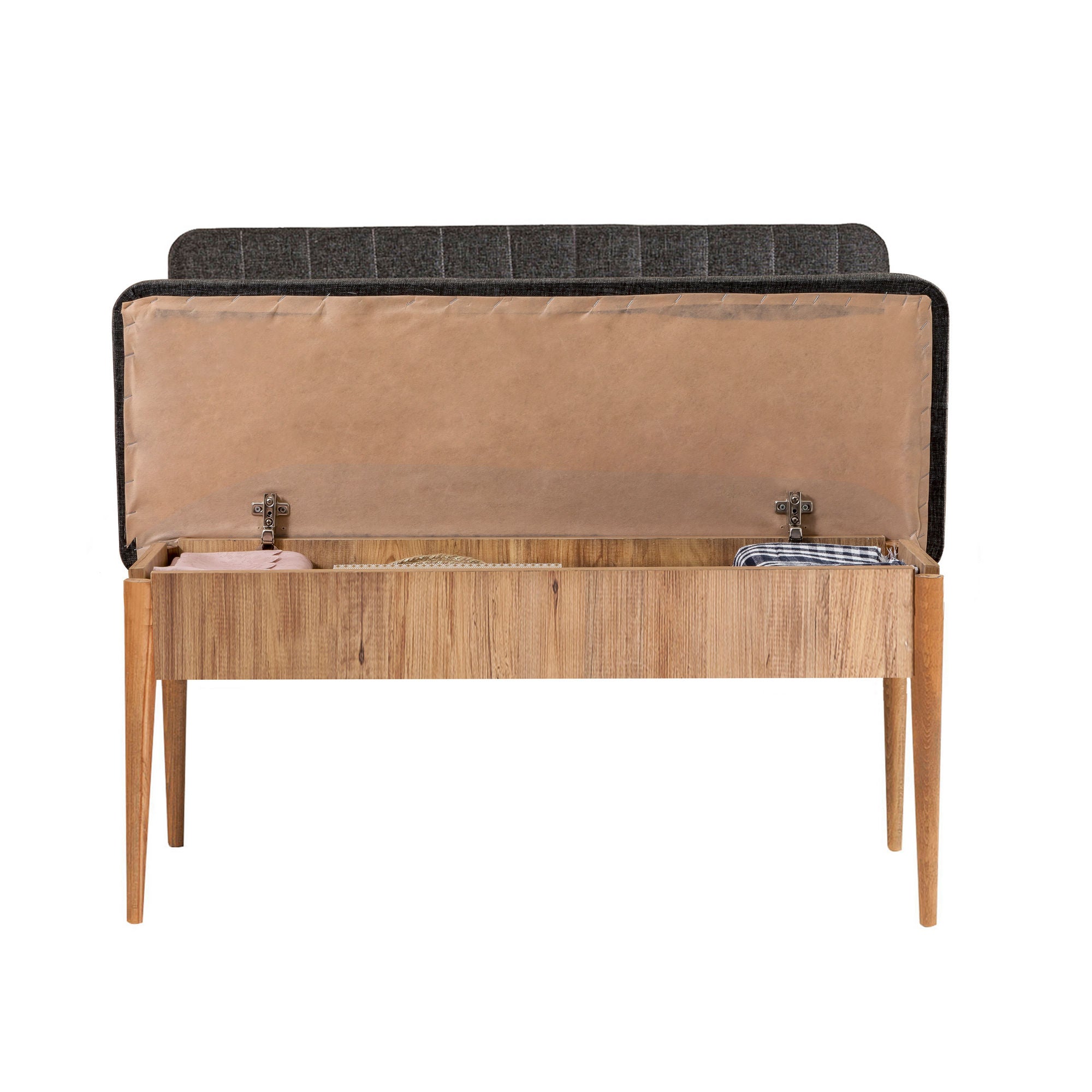 Vina Linen Storage Bench in Atlantic Pine and Anthracite – product image 3