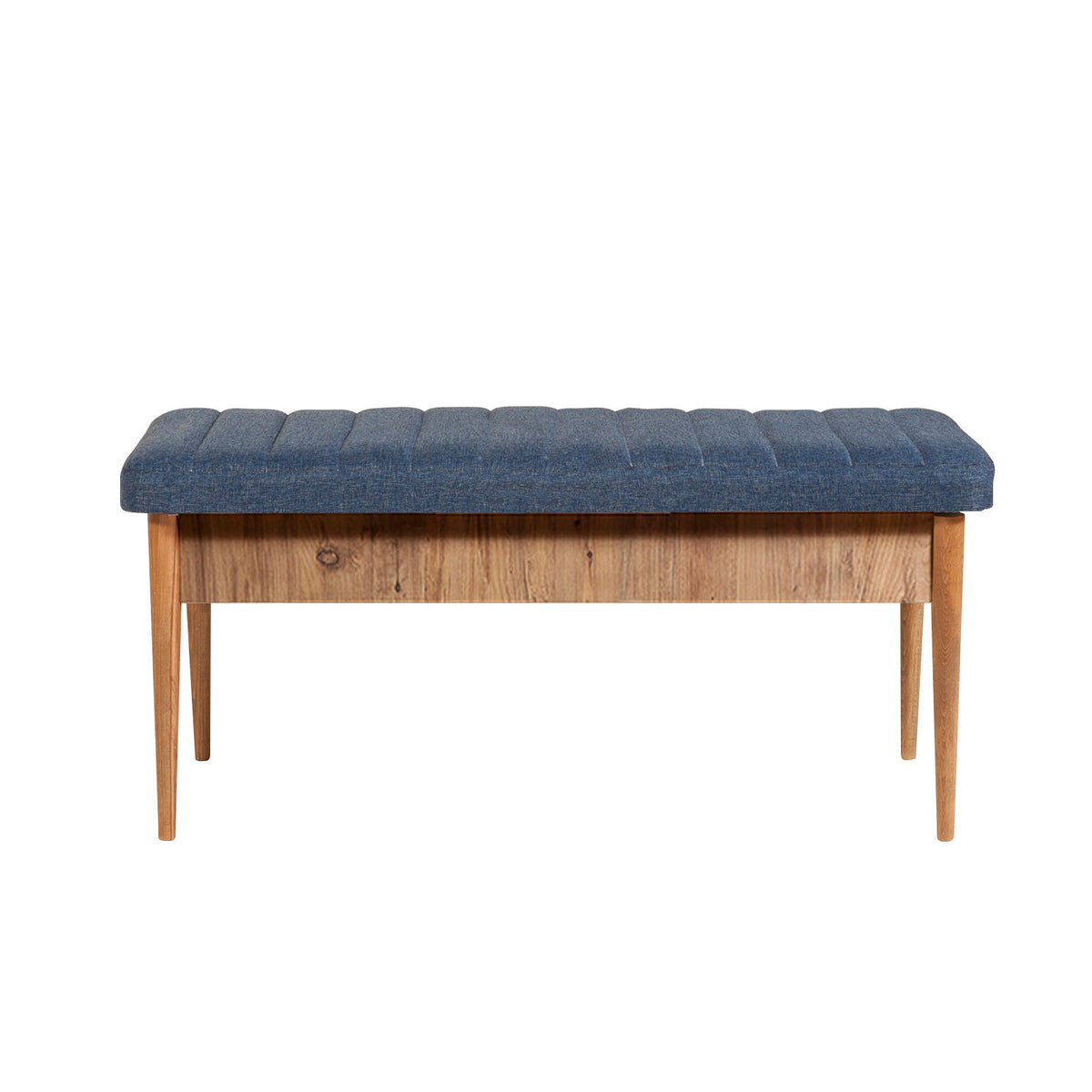 Vina Linen Bench in Atlantic Pine and Dark Blue – product image 1