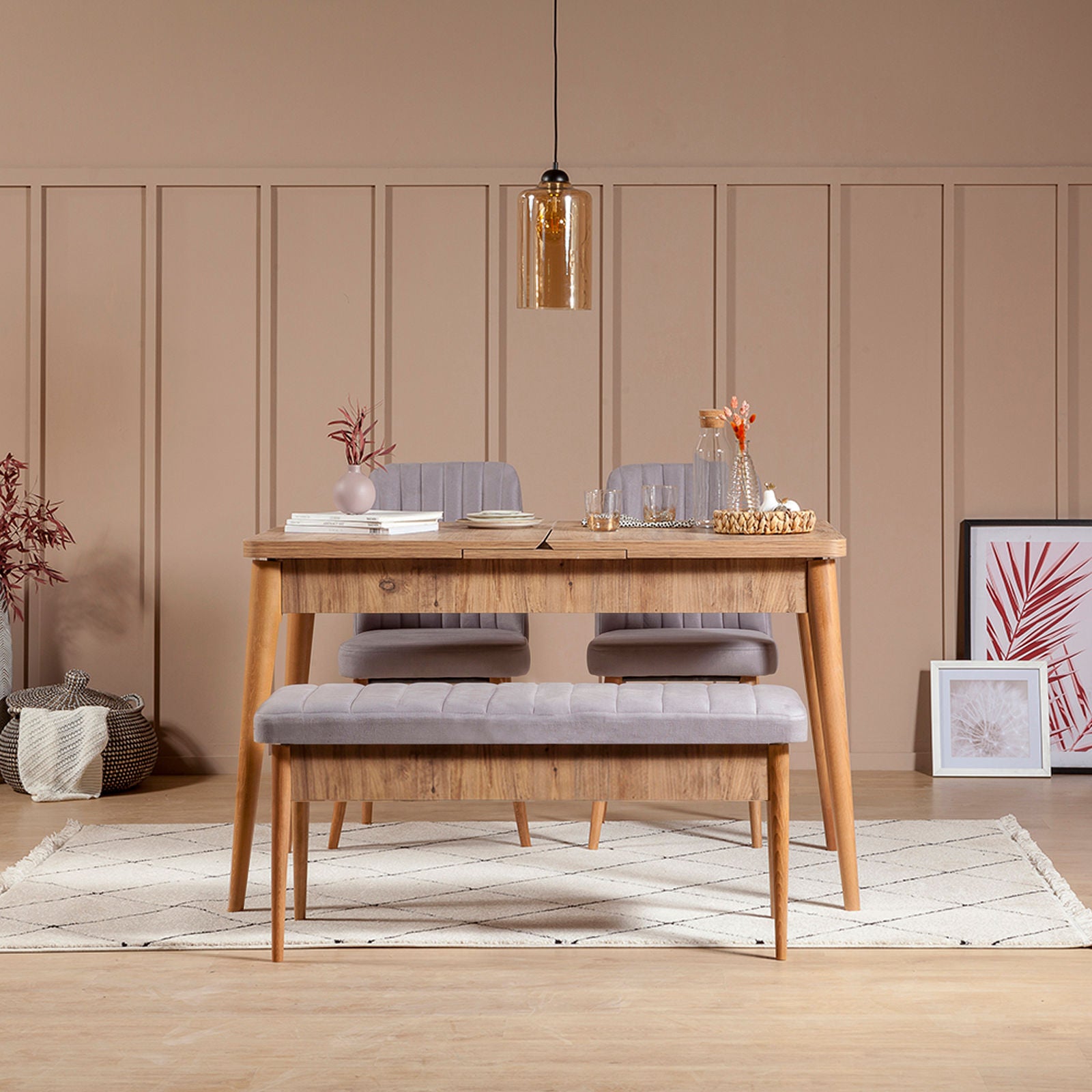 Vina Velvet Bench in Atlantic Pine and Soho – product image 2