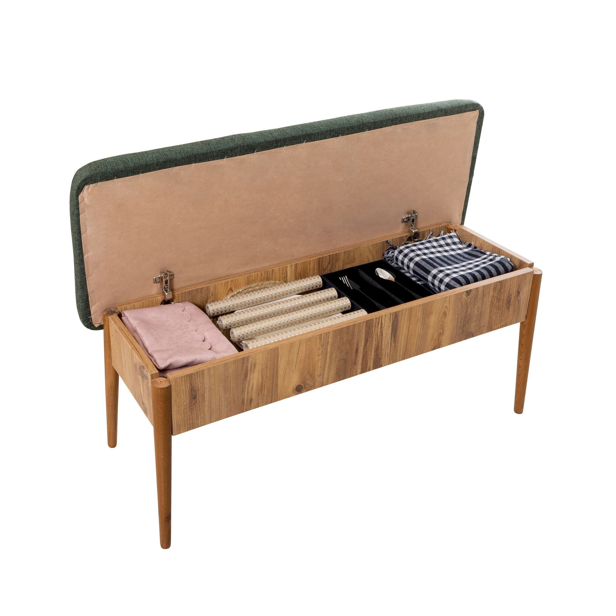 Vina Linen Bench in Atlantic Pine and Green – product image 5