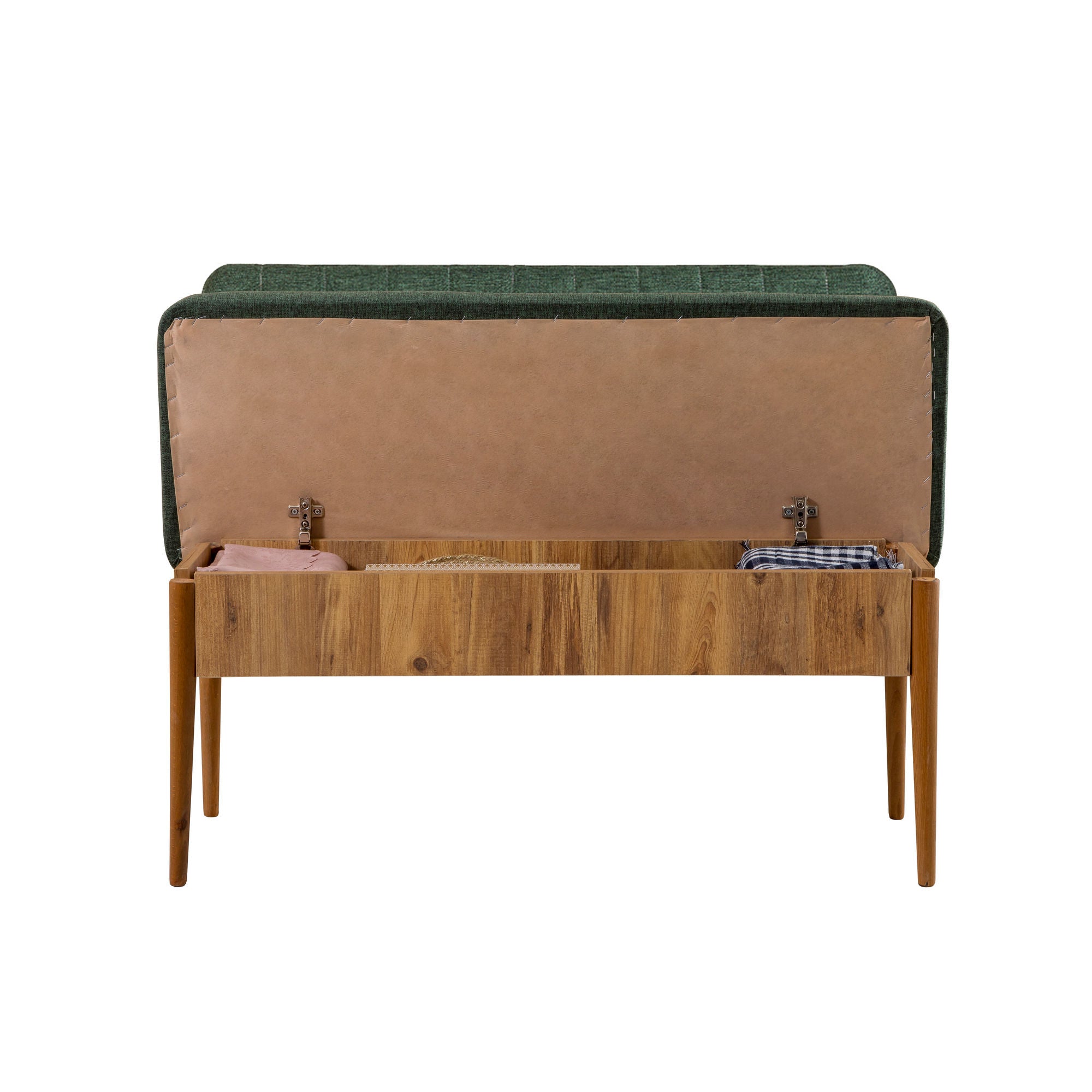 Vina Linen Storage Bench in Atlantic Pine and Green – product image 5