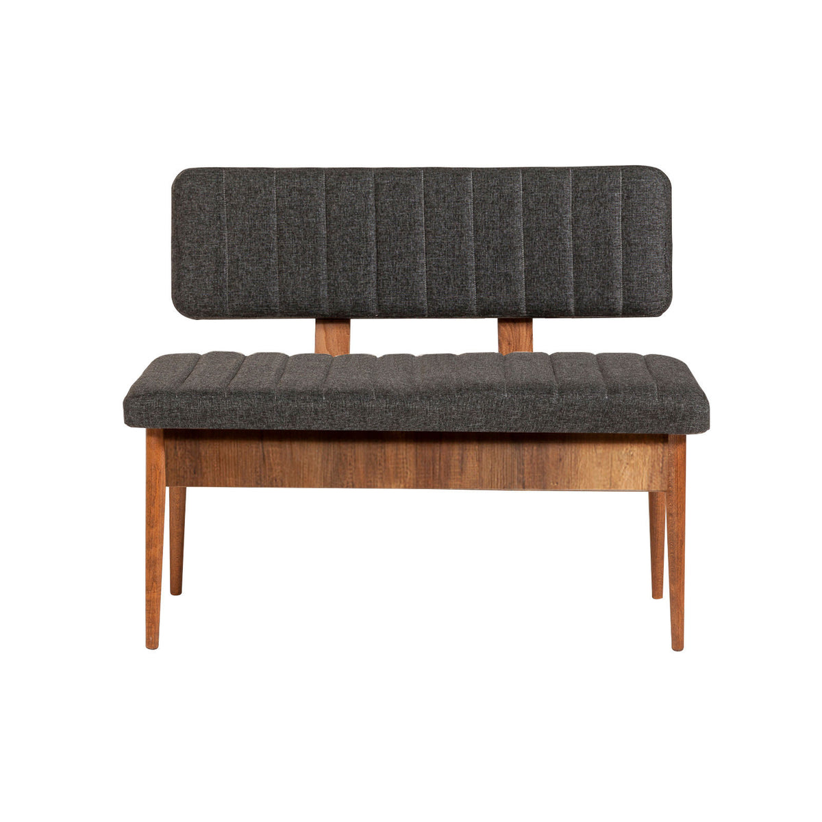 Vina Linen Storage Bench in Walnut and Anthracite – product image 1