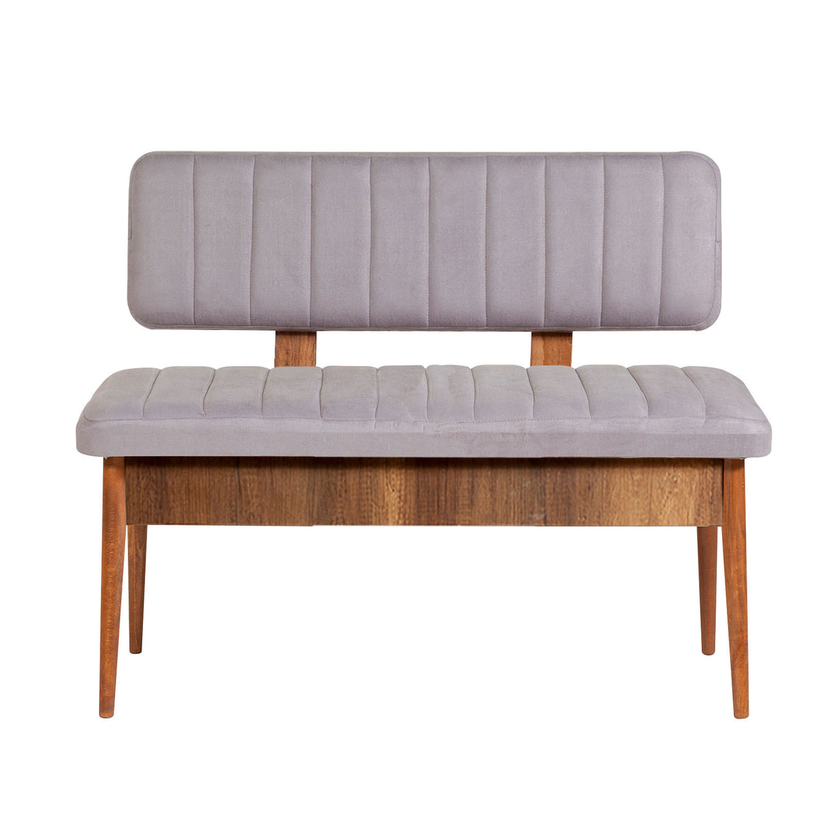 Vina Velvet Storage Bench in Walnut and Soho – product image 1