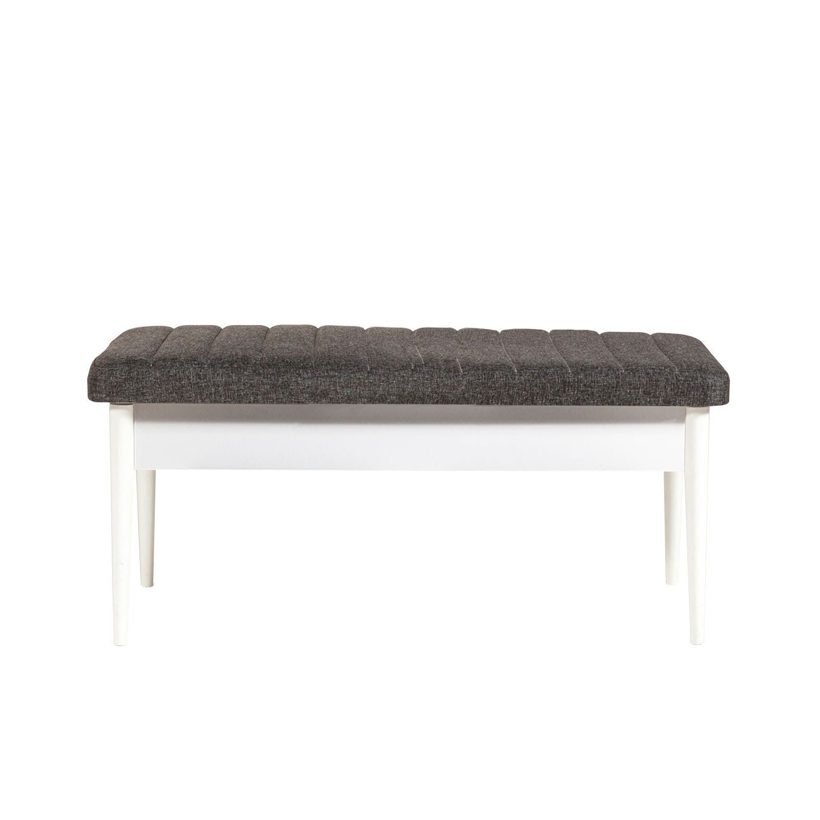 Vina Linen Bench in White and Anthracite